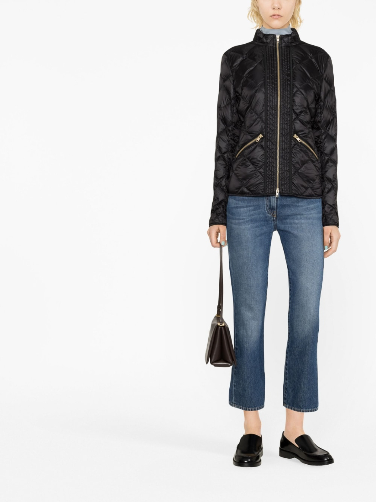 Shop Fay Diamond-quilt Jacket In Black