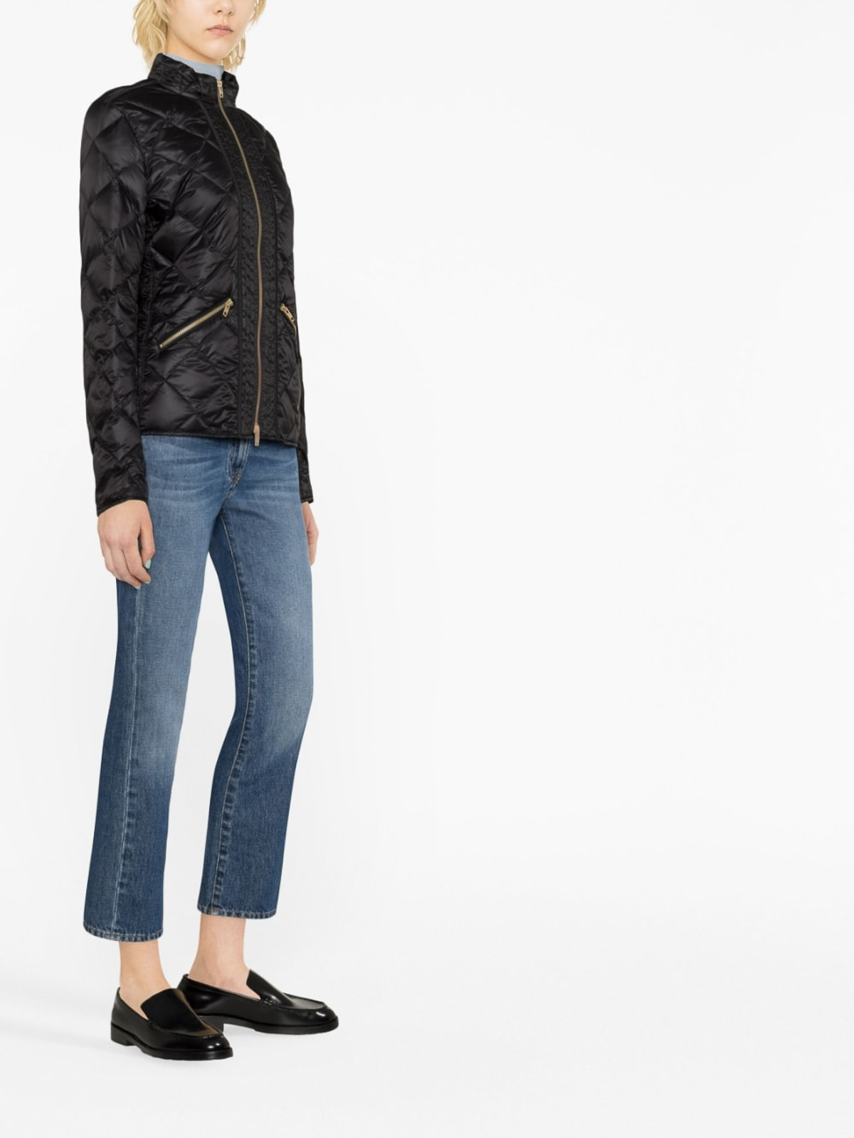 Shop Fay Diamond-quilt Jacket In Black