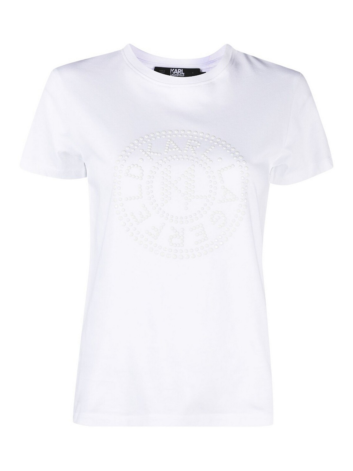 Karl Lagerfeld Embossed logo-print T-shirt - White | 231W1712100
