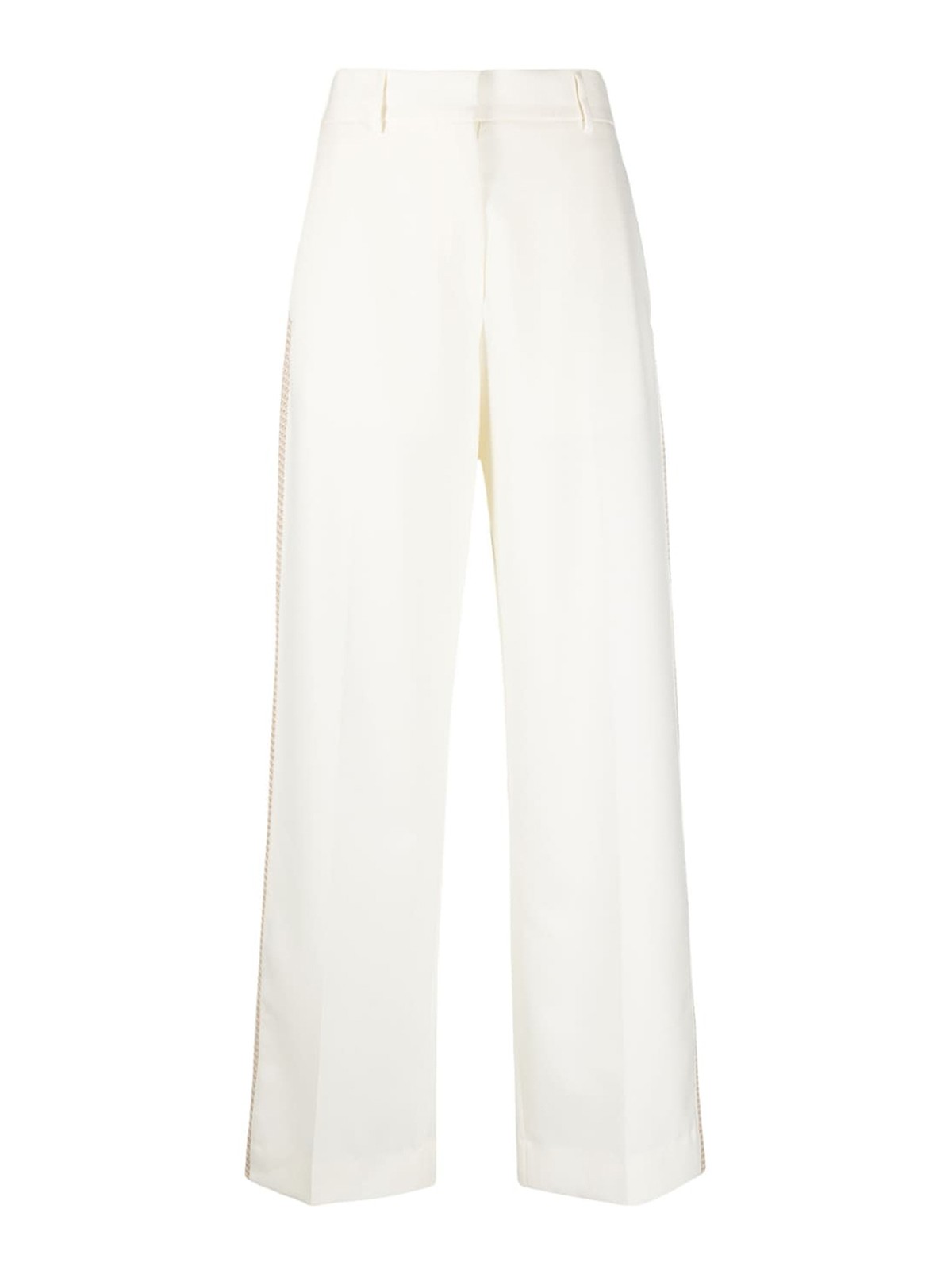 Palm Angels Side-stripe Trousers In White