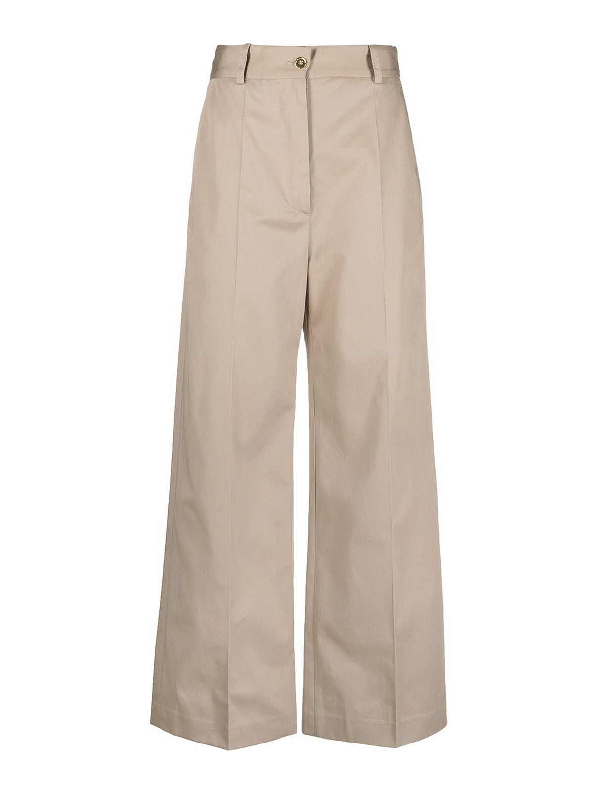 Patou Wide Leg Tailored Trousers In Beige