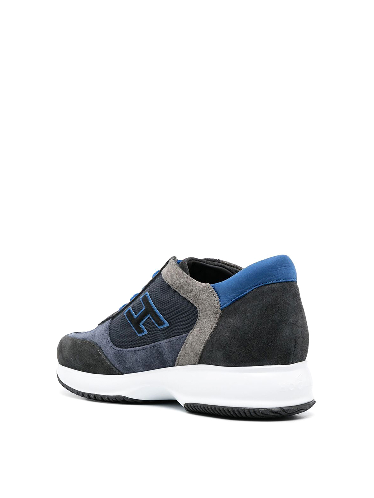 Shop Hogan Interactive Leather Sneakers In Grey