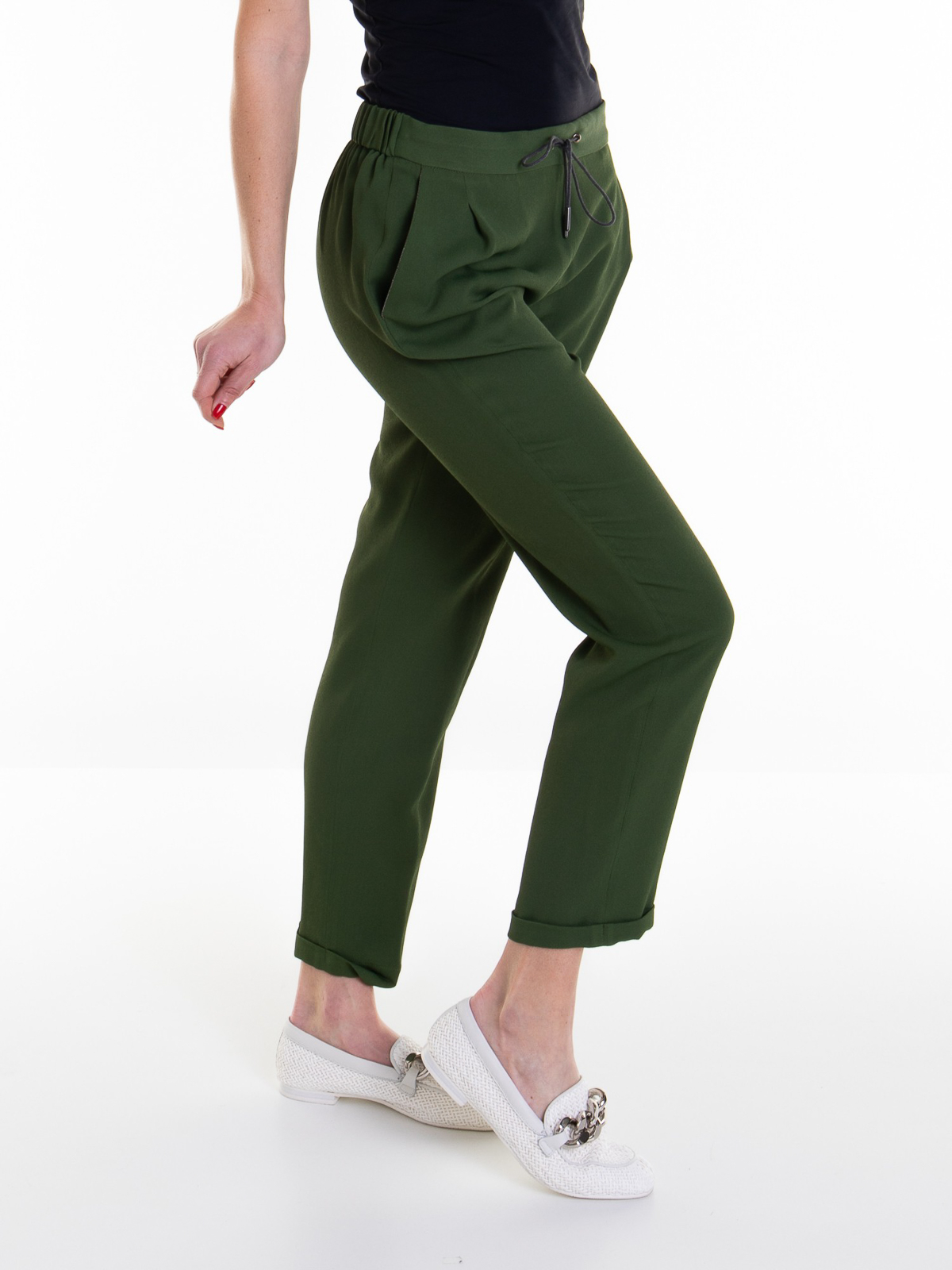Fabiana Filippi Green silk blend pants | PADP02W350X80900006147