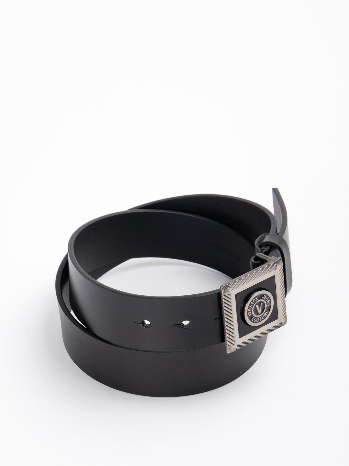 Shop Versace Jeans Couture Black Leather Belt In Negro