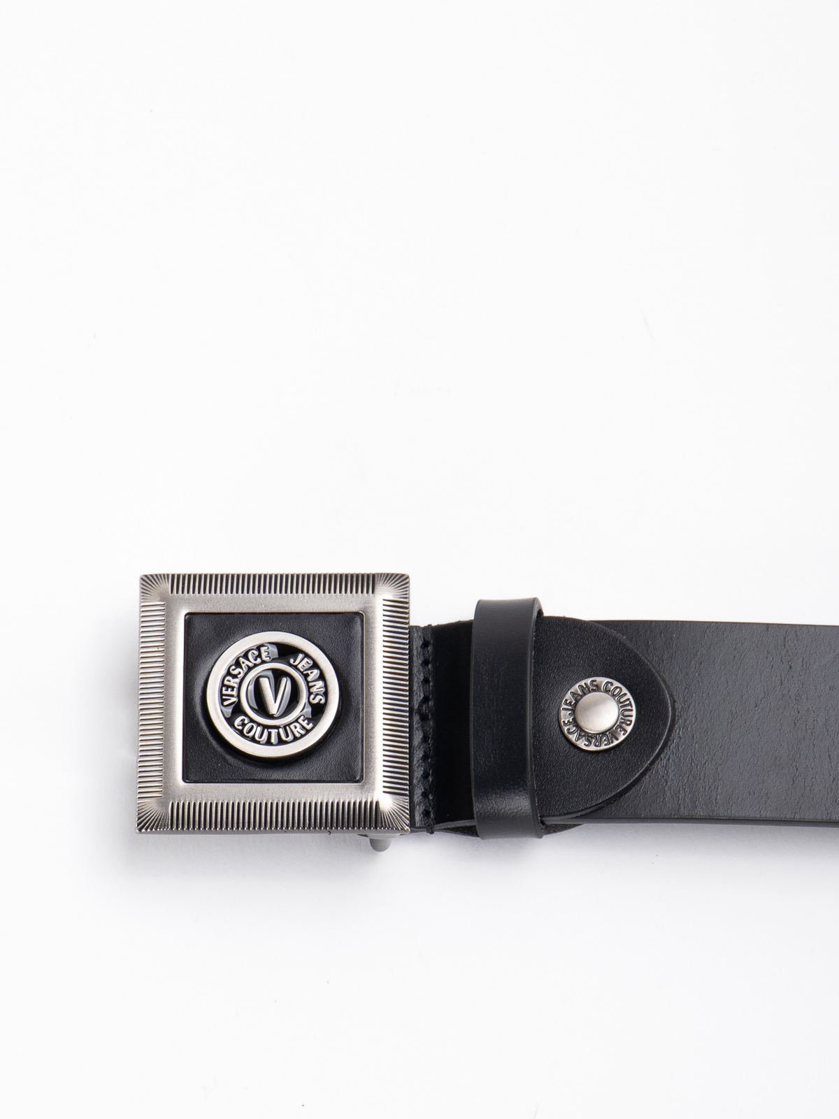 Shop Versace Jeans Couture Black Leather Belt In Negro