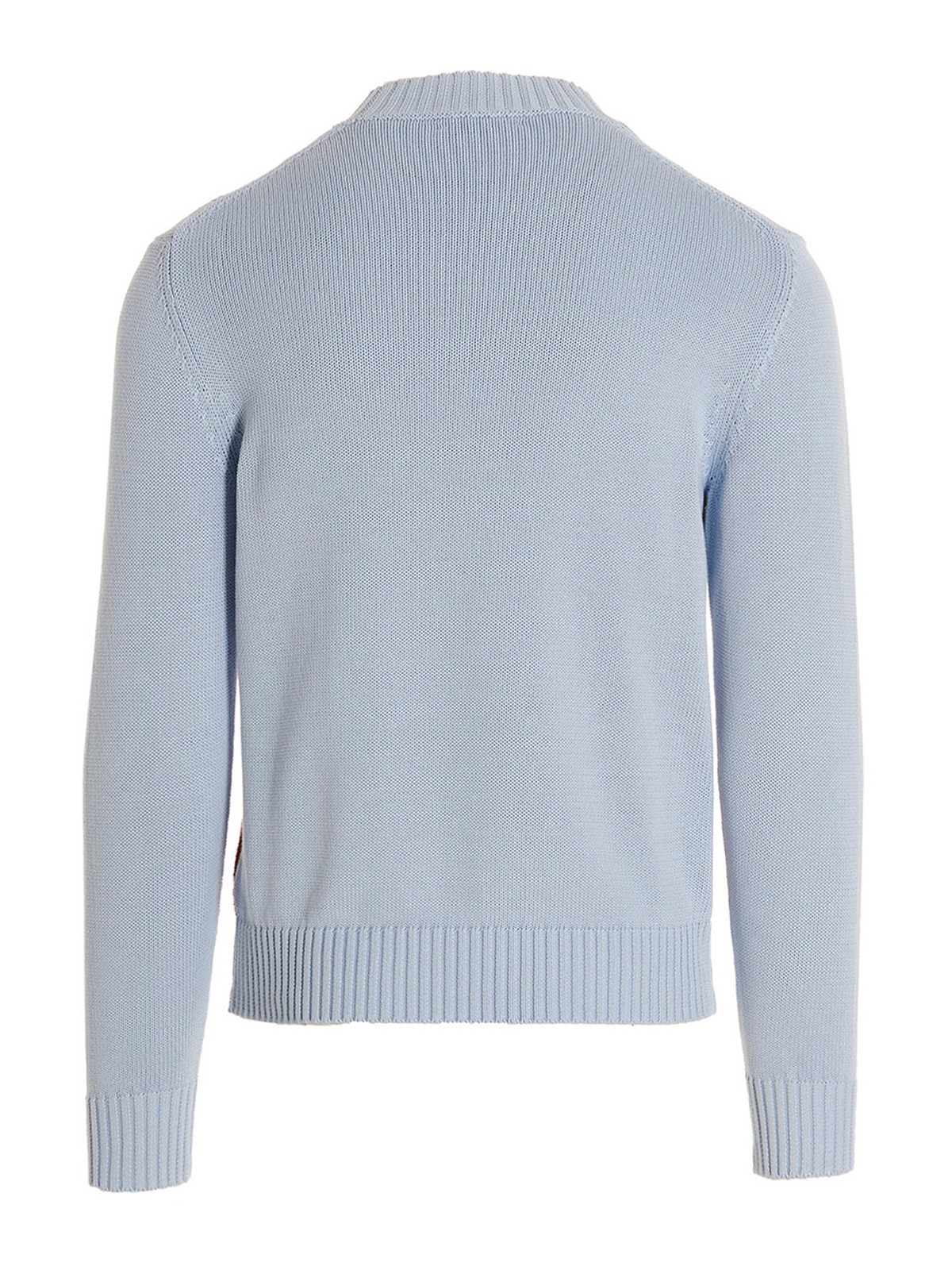 Shop Ballantyne Argyle Cotton Crewneck Sweater In Light Blue