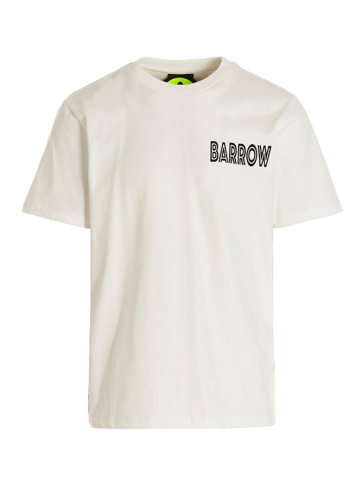 Barrow Cotton Crew Neck T-shirt With Print In White