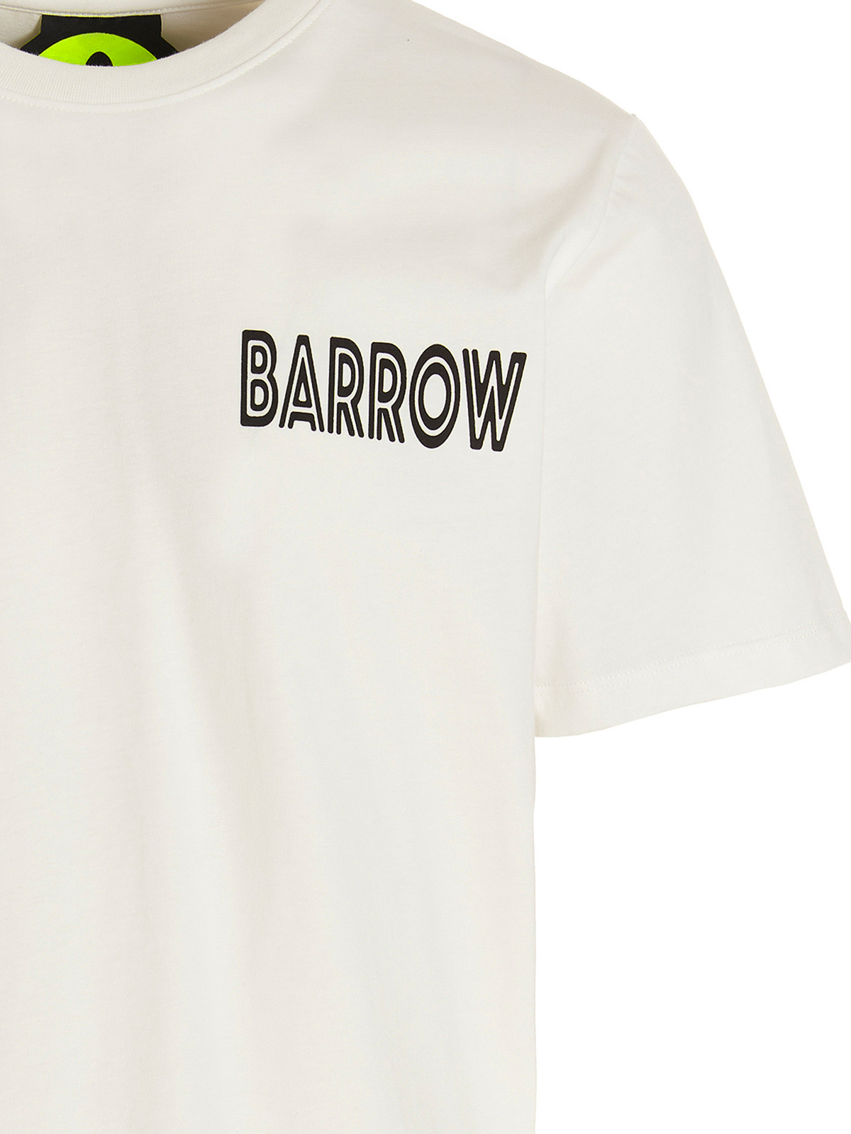 Shop Barrow Cotton Crew Neck T-shirt With Print In White