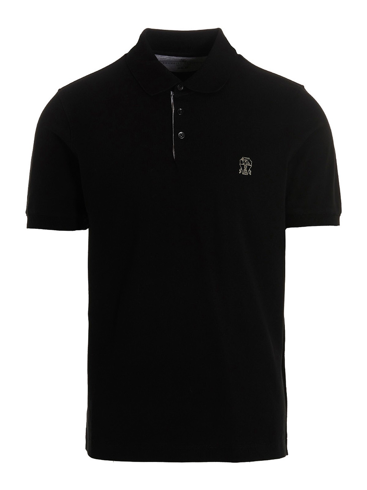 Brunello Cucinelli Piqu cotton polo shirt - Black