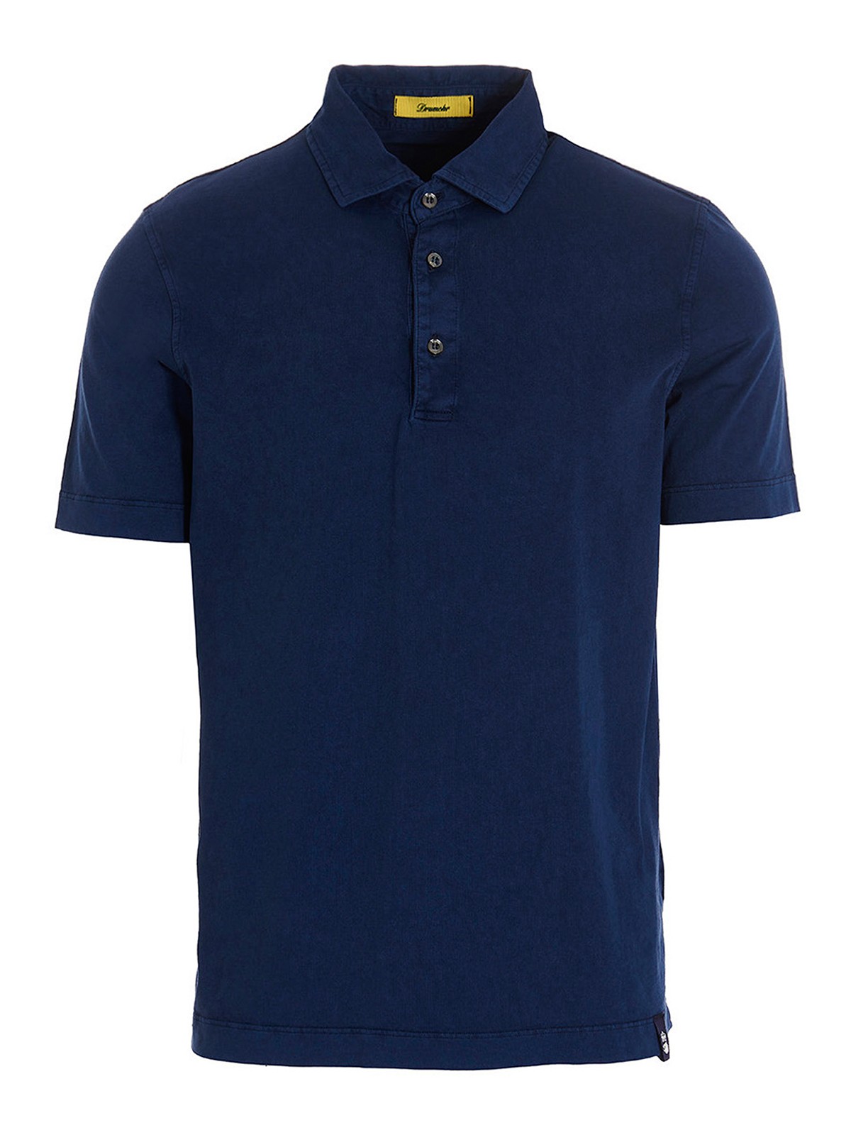 Drumohr Light Cotton Jersey Polo Shirt In Blue