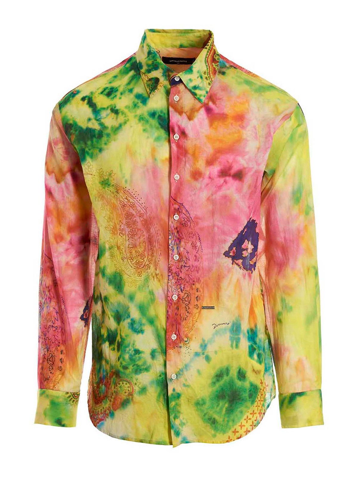 Dsquared2 Dropped Shoulder Cotton Shirt In Multicolour