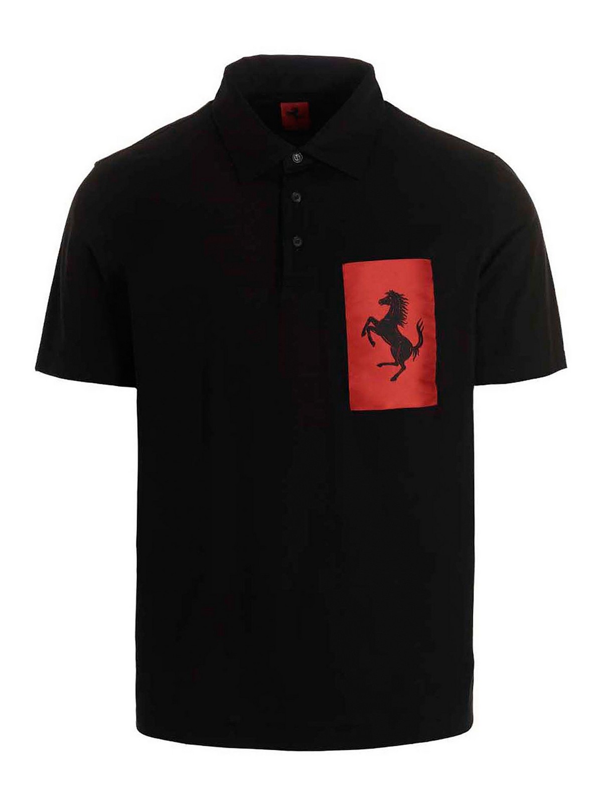 Shop Ferrari Cotton Polo Shirt In Negro
