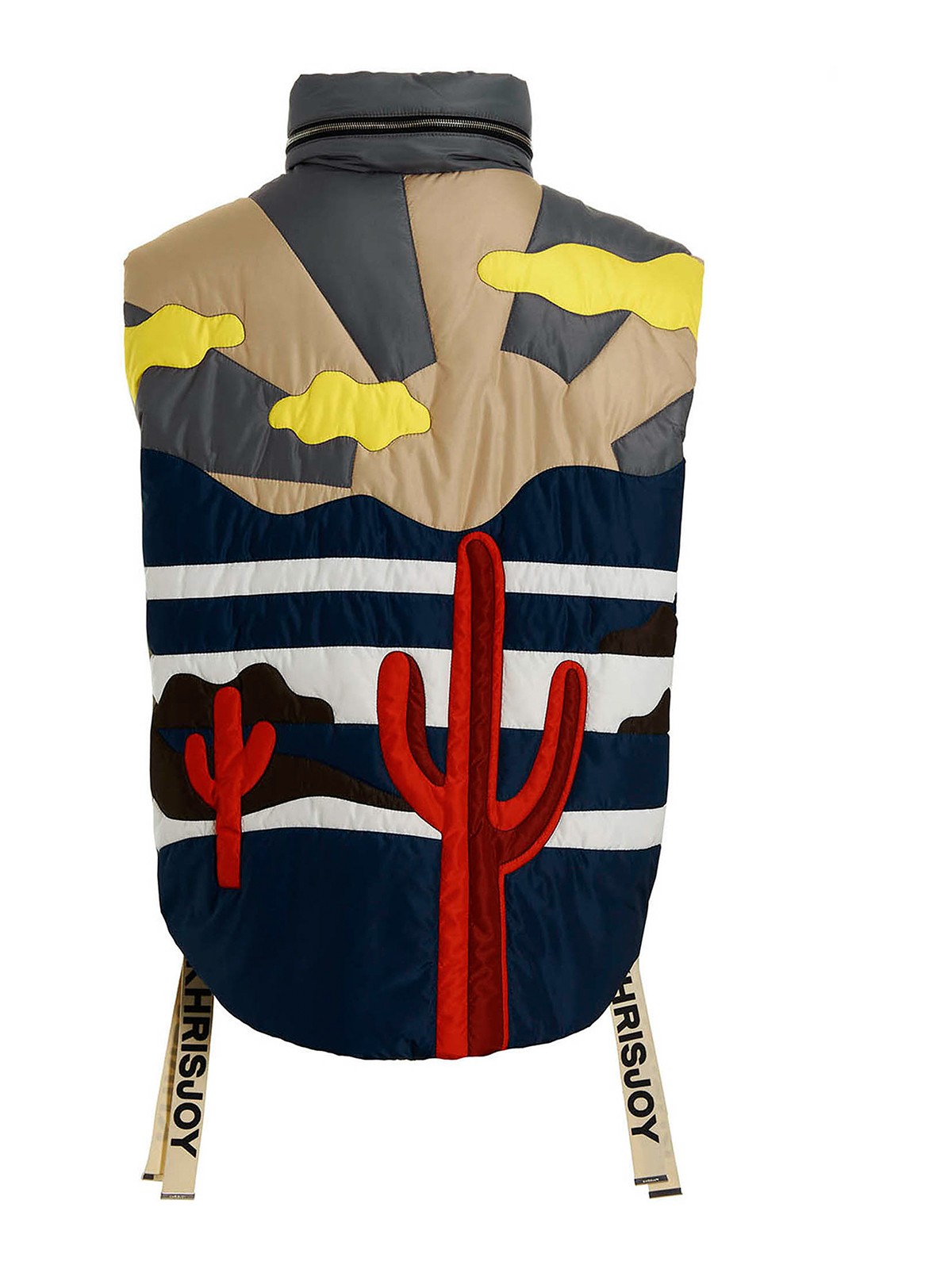 Shop Khrisjoy Oversize Patchwork Colorblock Nylon Vest In Multicolor