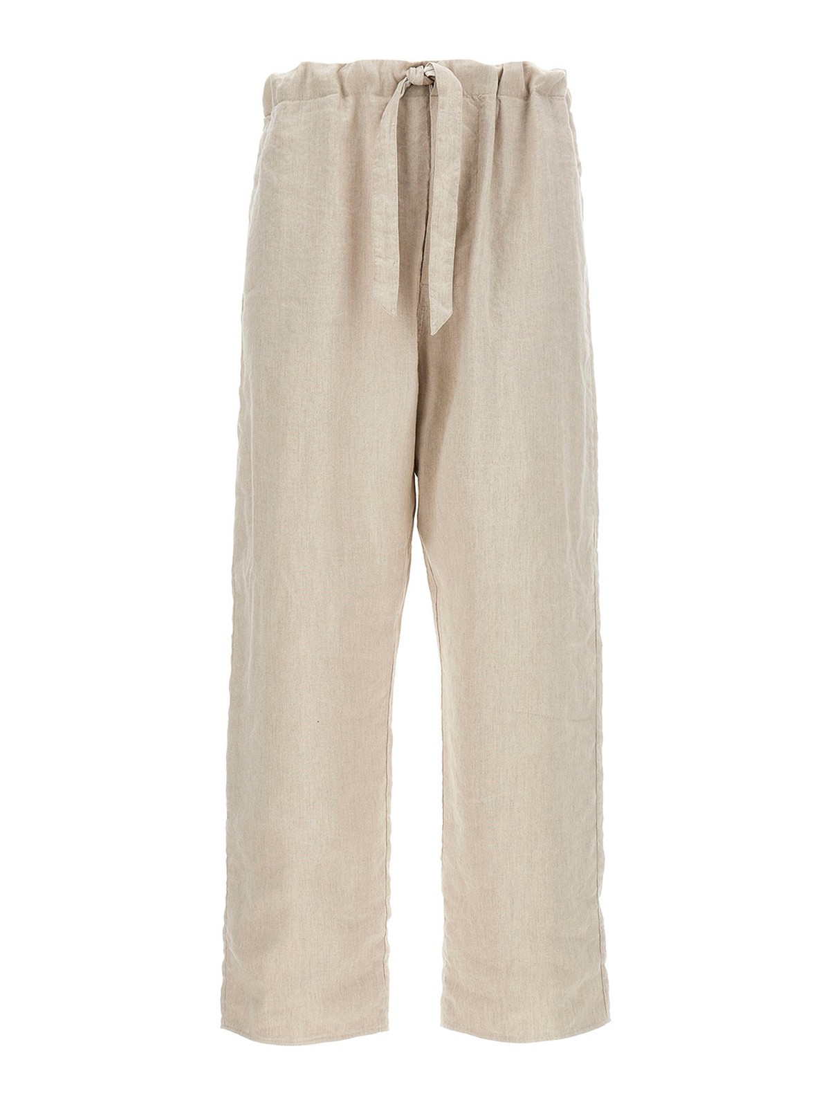 Shop Maison Margiela Reversible Linen Blend Pants In Beis