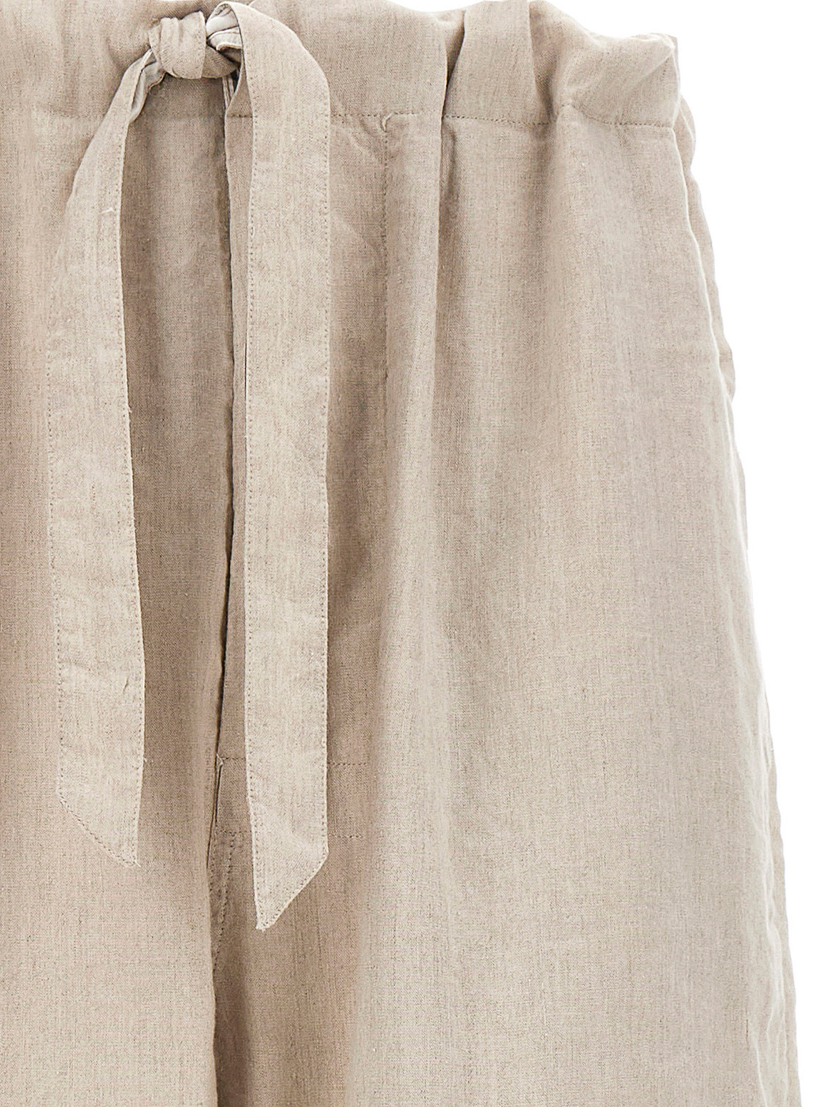 Shop Maison Margiela Reversible Linen Blend Pants In Beis