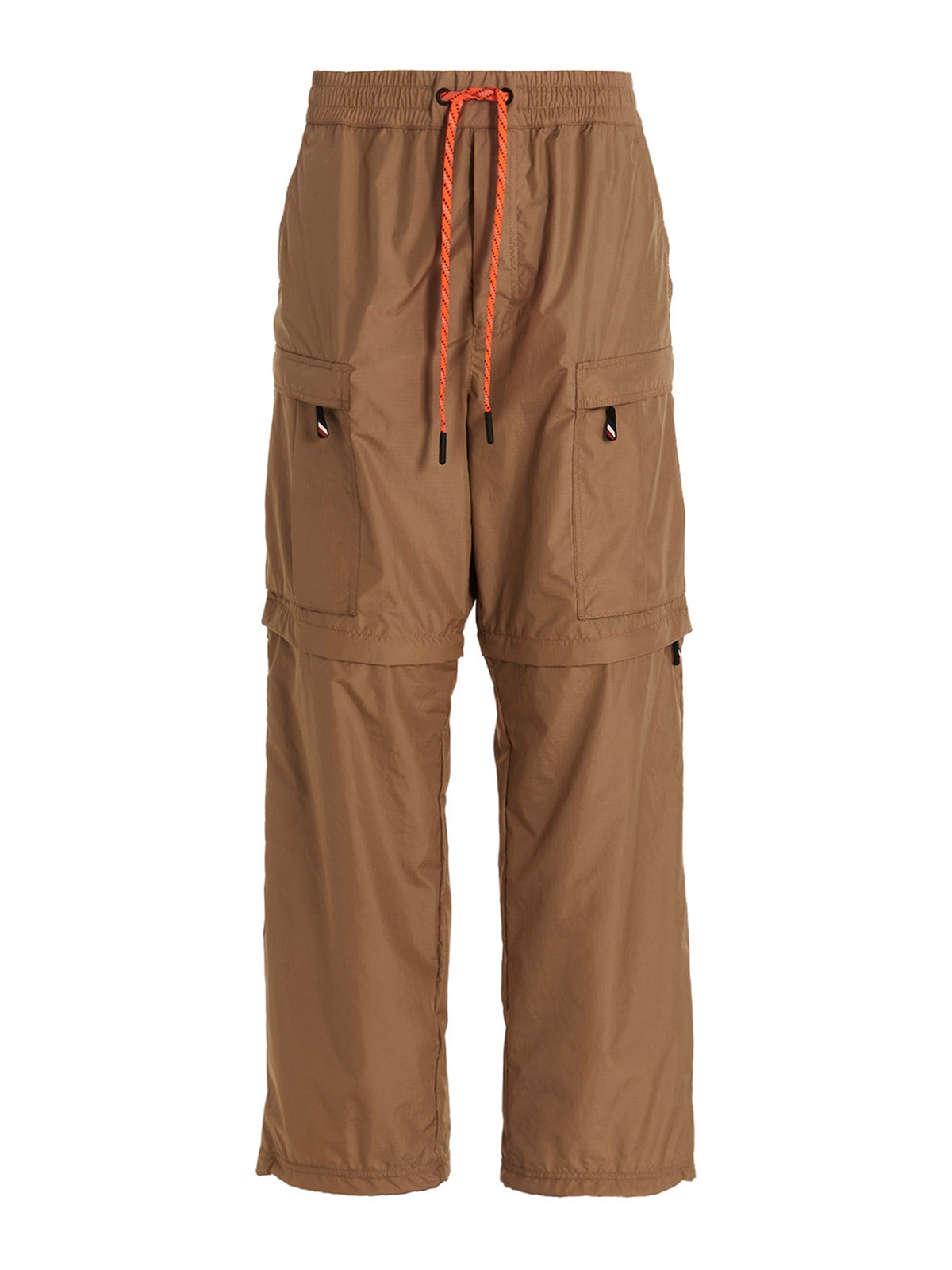 Moncler Nylon Cargo Pants With Drawstring In Beige