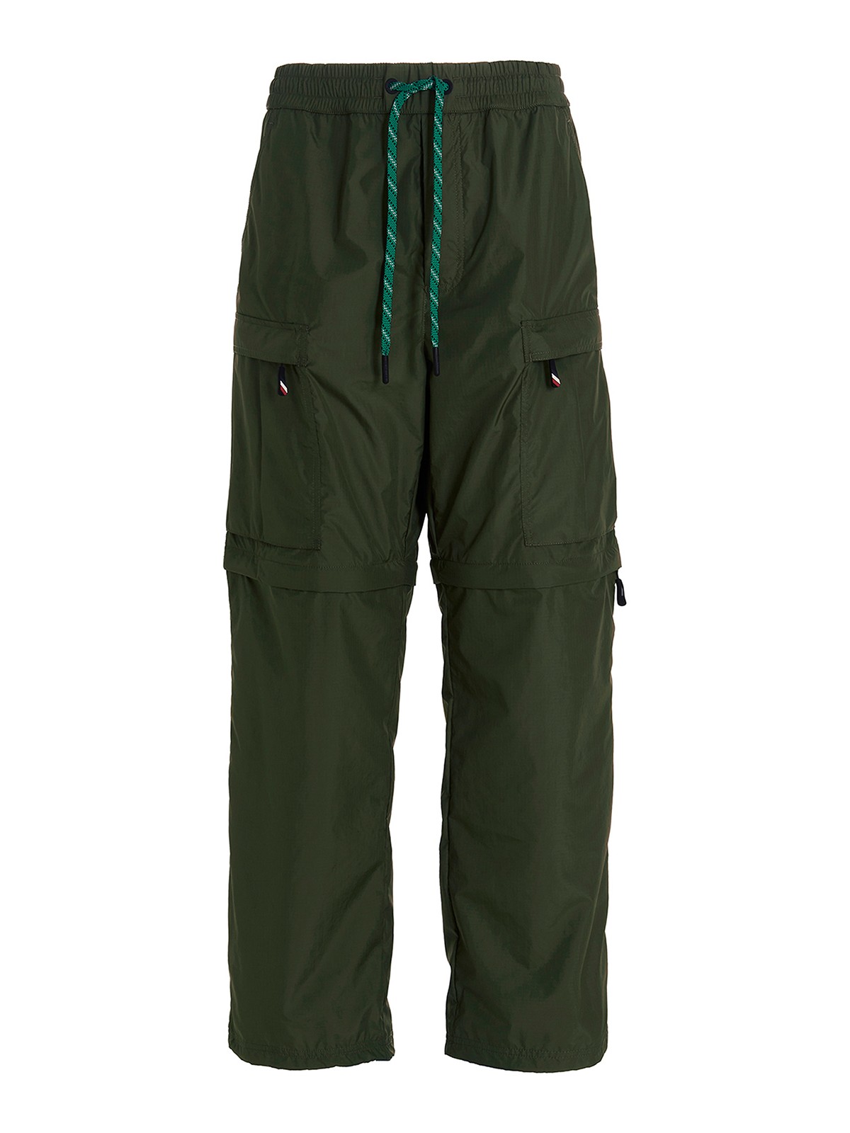 Shop Moncler Nylon Cargo Pants With Drawstring In Green