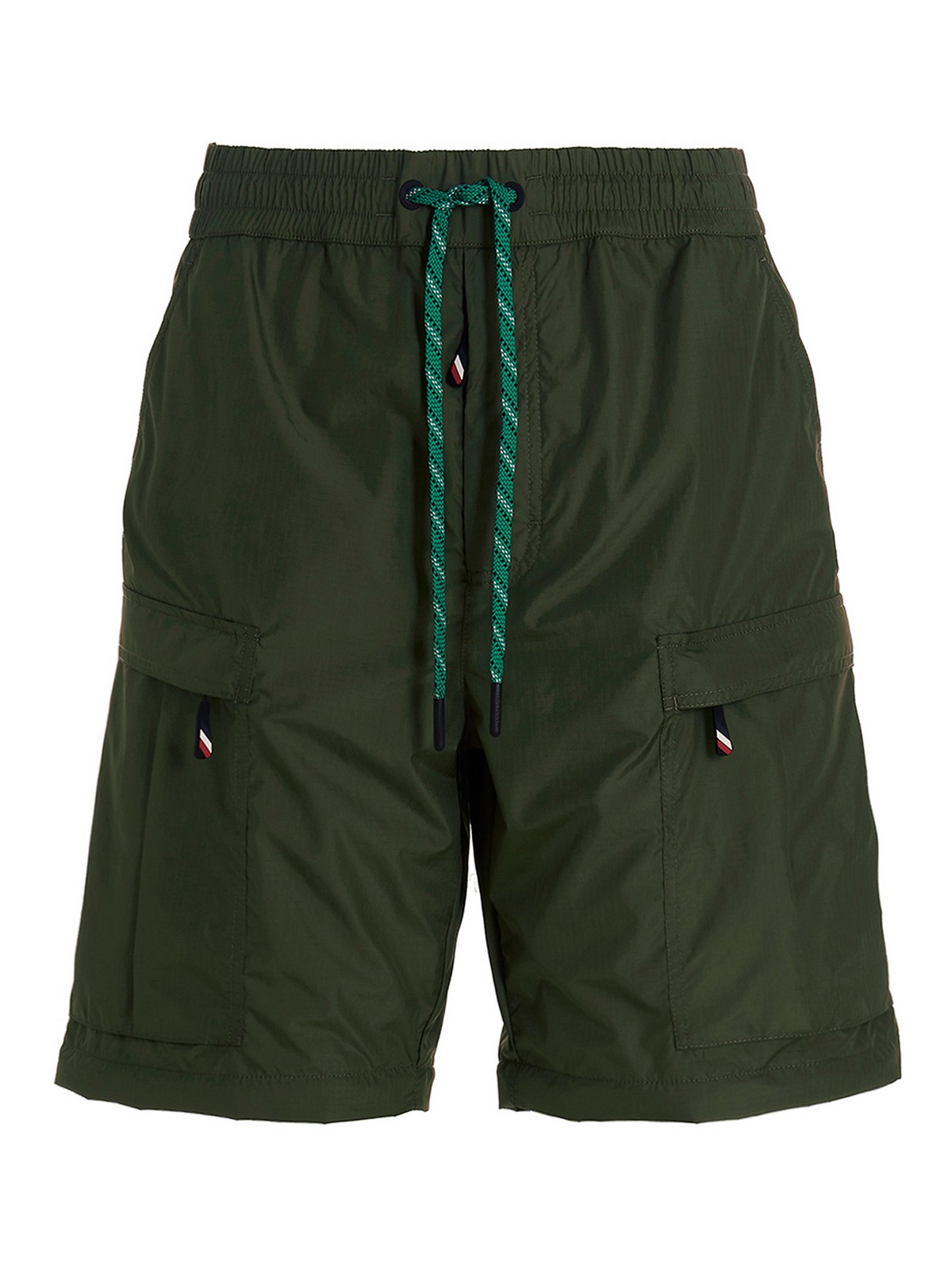 Shop Moncler Nylon Cargo Pants With Drawstring In Green
