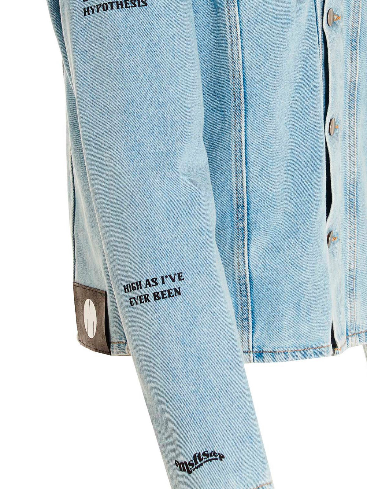 Shop Msftsrep Denim Jacket With Logo Print In Azul Claro