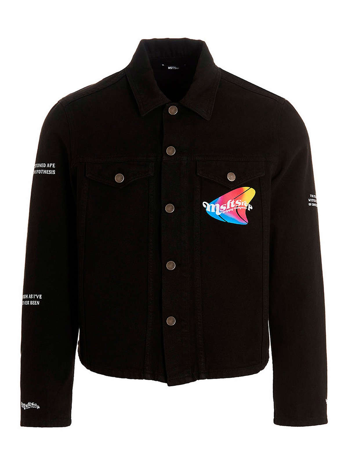 Msftsrep Denim Jacket With Logo Print In Negro