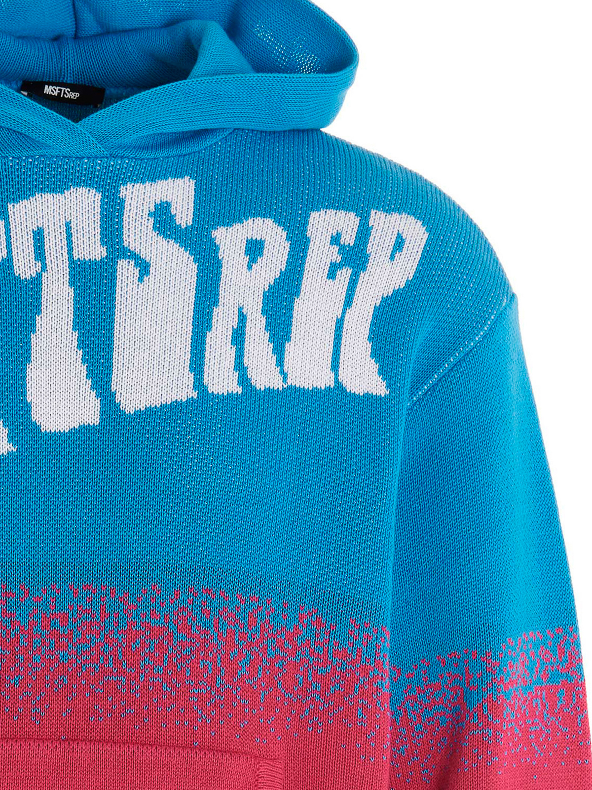 Shop Msftsrep Logo Intarsia Hooded Sweater In Multicolour