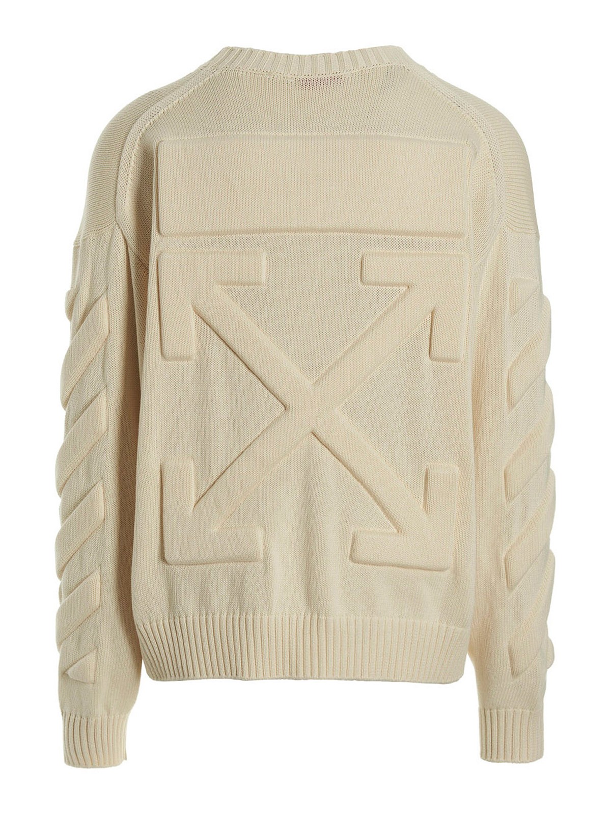 Shop Off-white Cotton  3d Diag Sweater In Beige