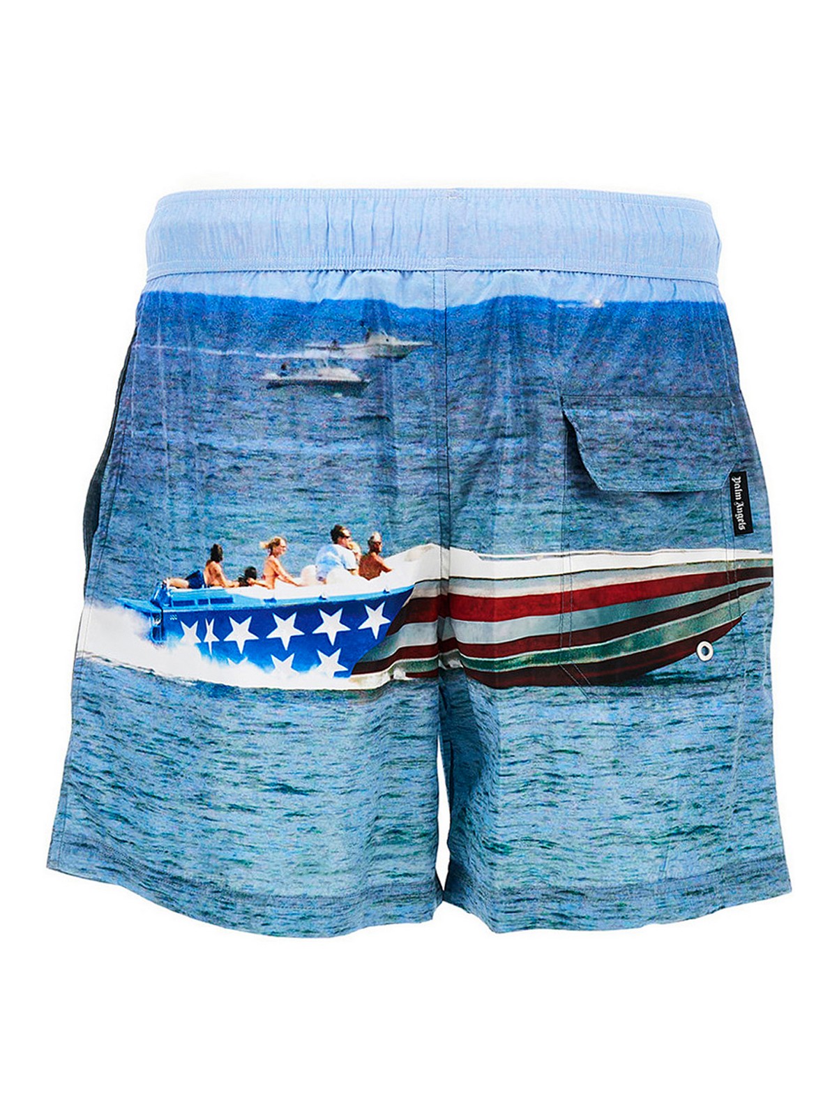 Shop Palm Angels Getty Speedy Boat Swimming Trunks In Multicolour