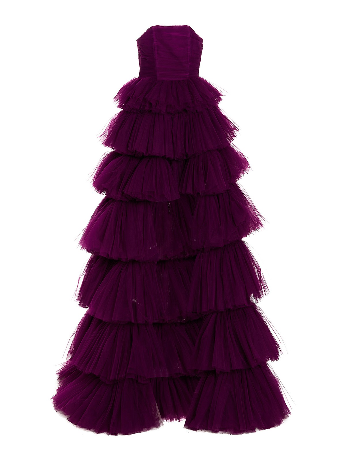 Shop 19:13 Dresscode Flounced Tulle Maxi Dress With Strap In Purple