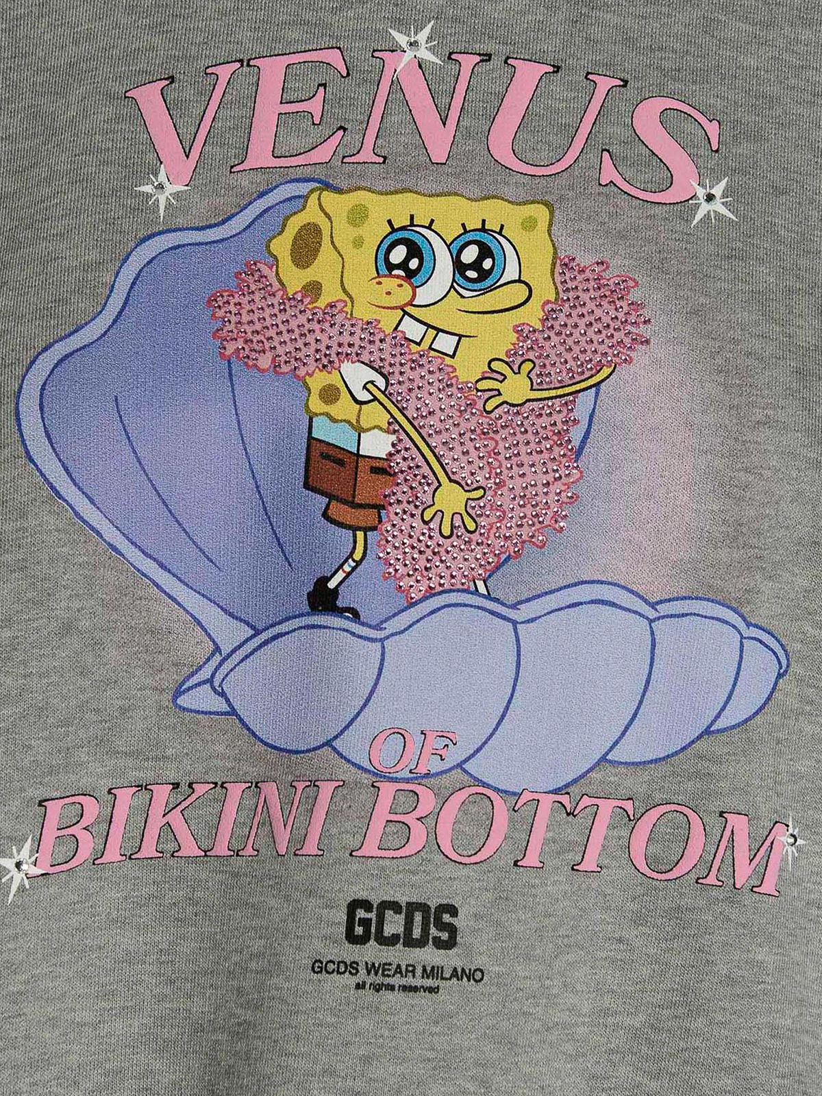 Shop Gcds Sponge Venus Cotton Sweatshirt In Grey