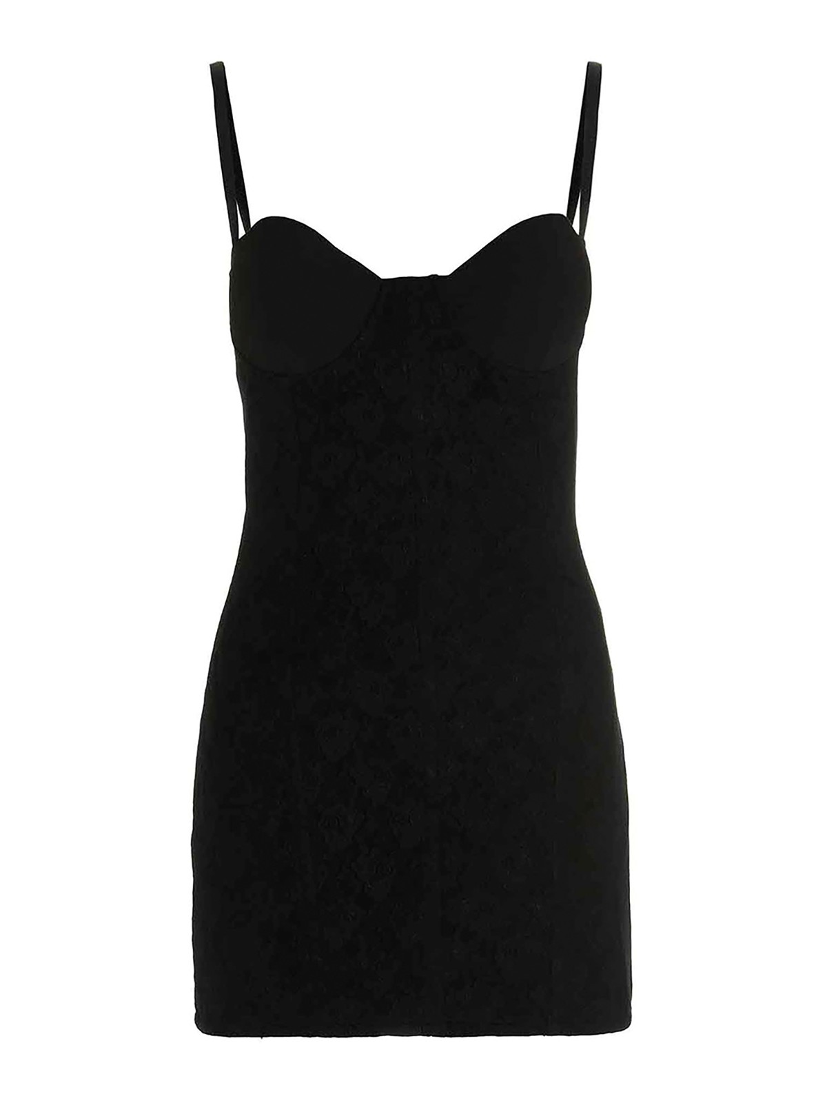Shop Heron Preston Lace Corset Minidress In Black
