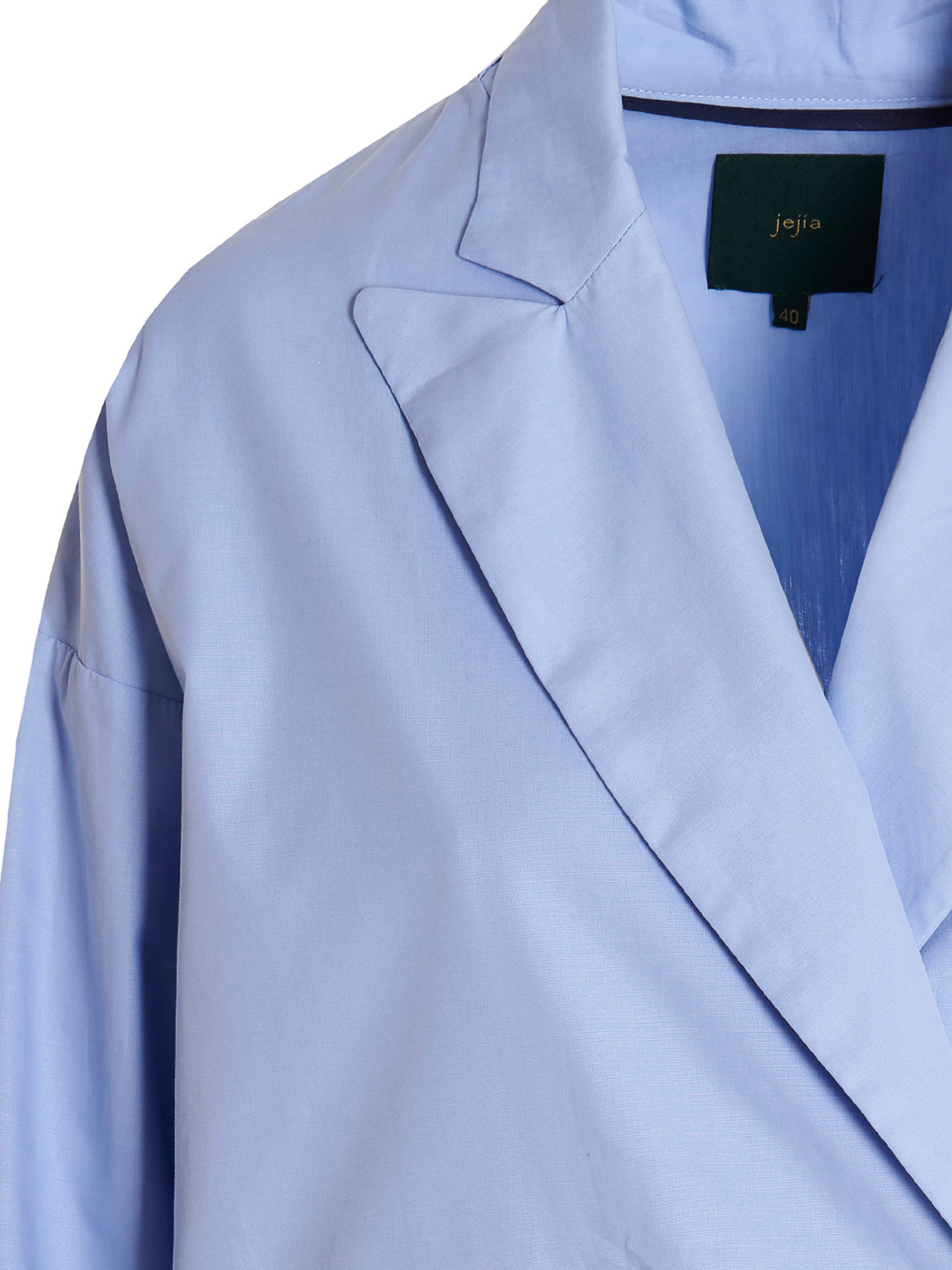 Shop Jejia Cotton Double-breasted Blazer Jacket In Light Blue