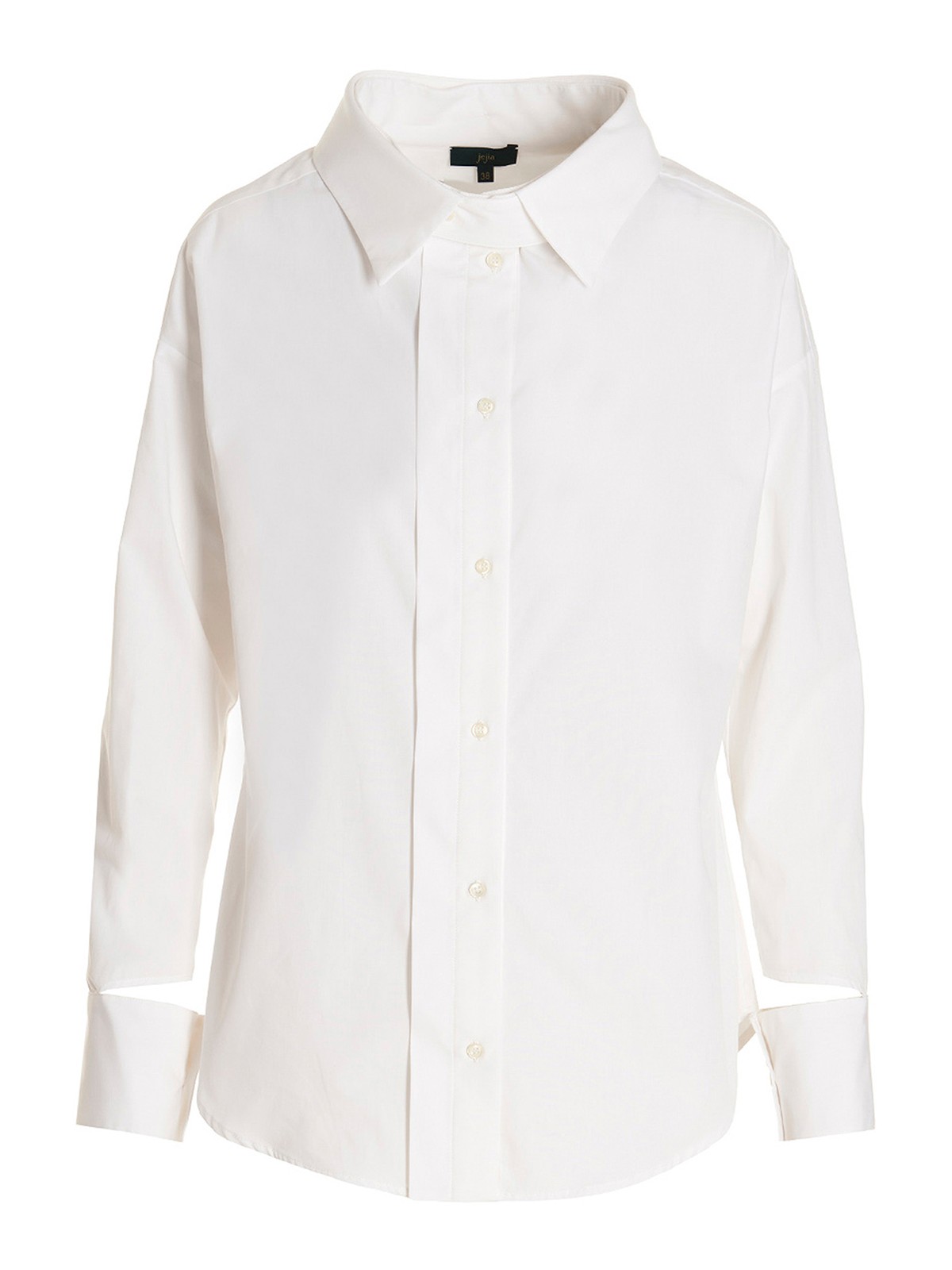 Jejia Asymmetric Cotton Shirt With Button In White