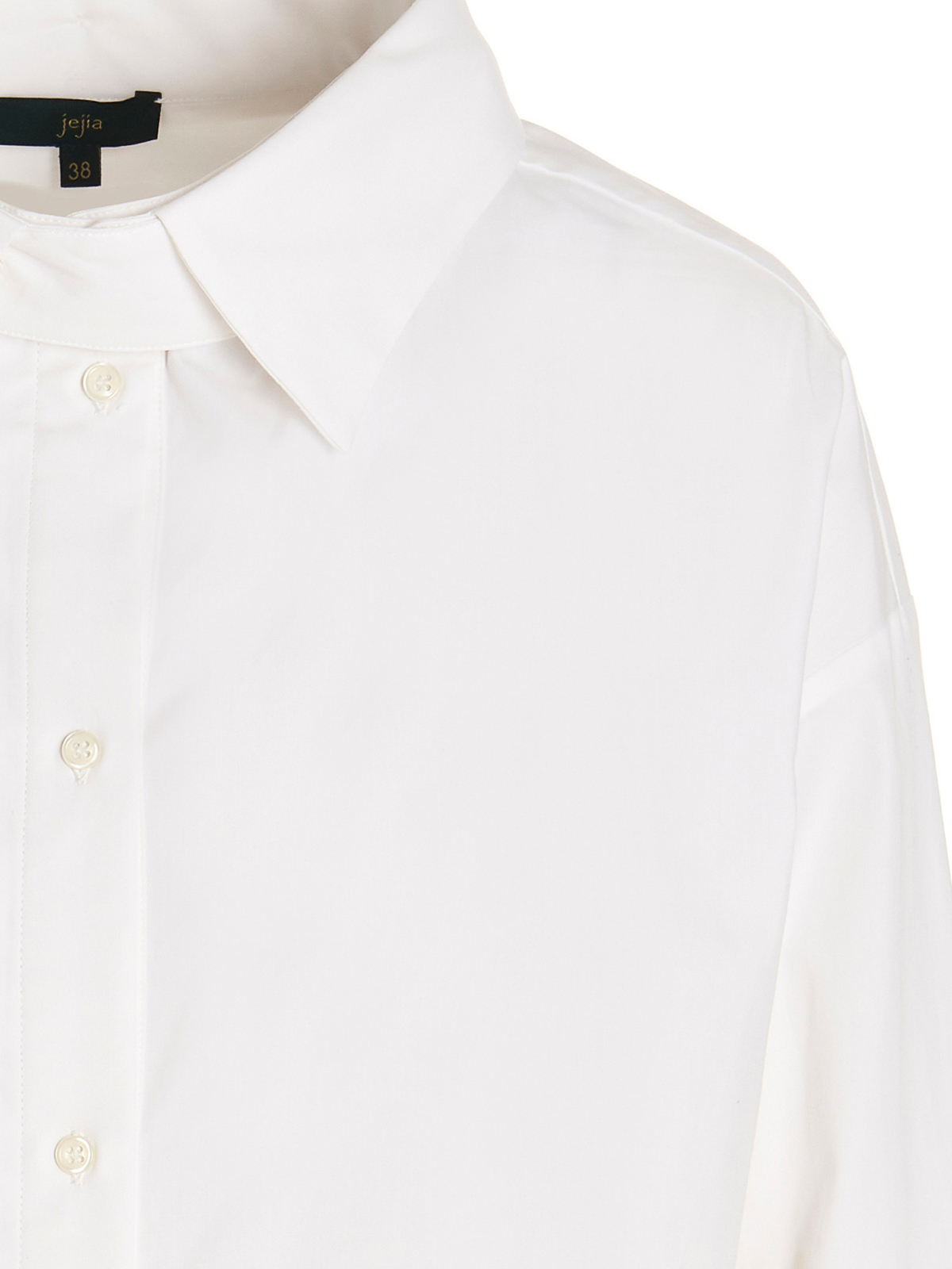 Shop Jejia Asymmetric Cotton Shirt With Button In White