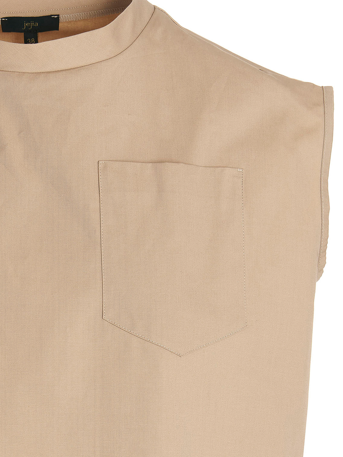 Shop Jejia Cotton Canvas Crewneck Vest In Beis
