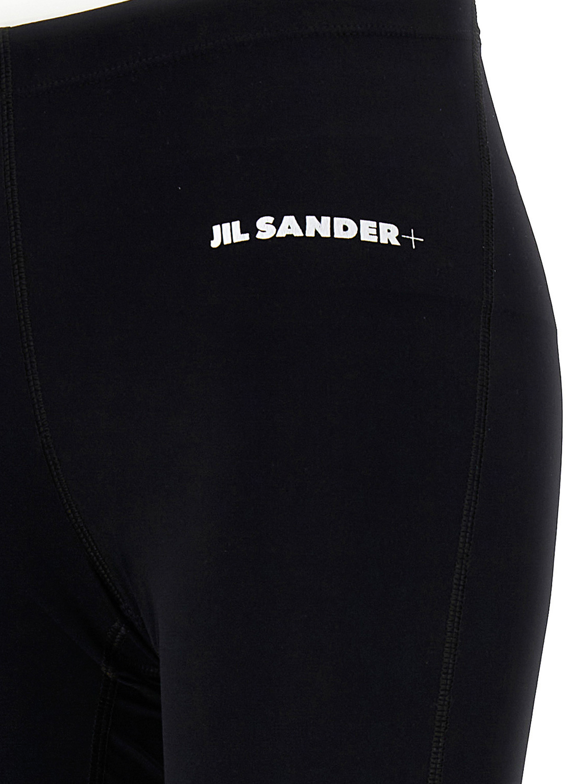 Shop Jil Sander Logo Leggings With Elastic Waistband In Black
