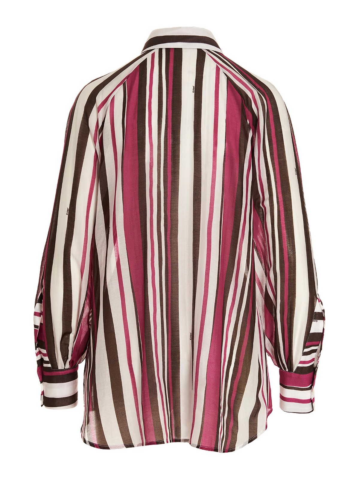 Shop Kiton Striped Cotton And Silk Shirt In Multicolour