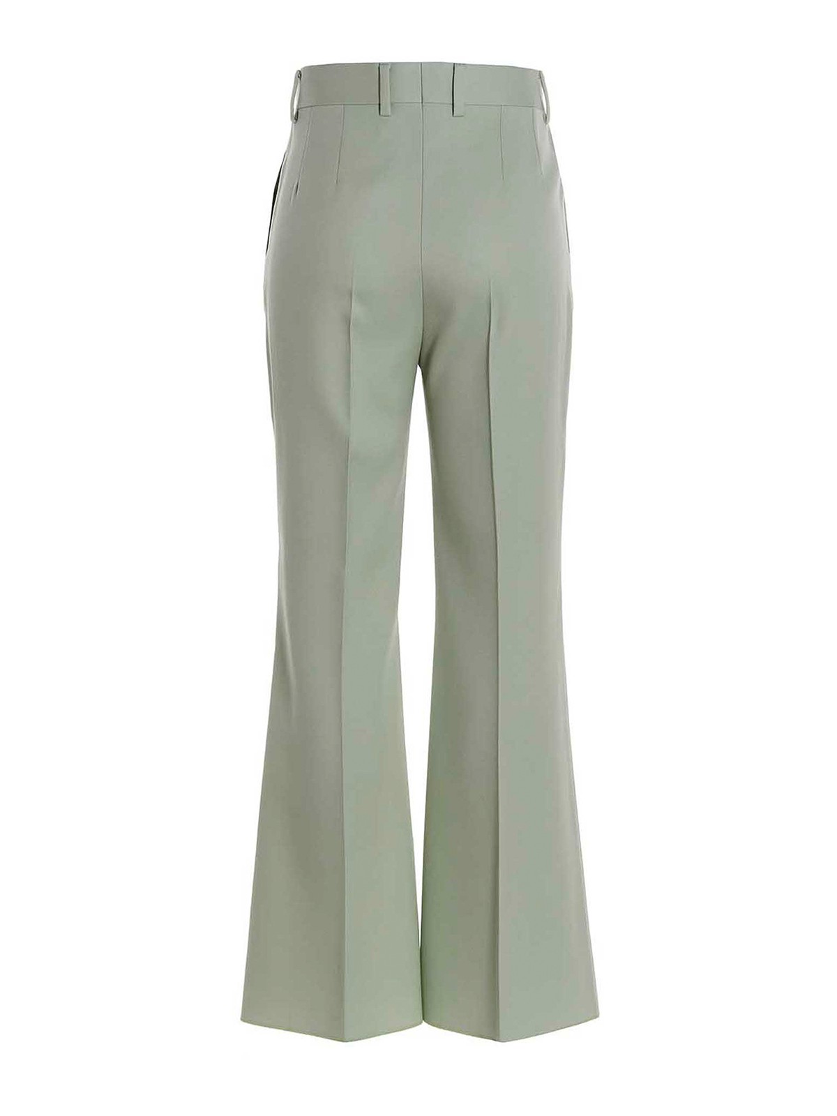 Shop Lanvin Flared Tailored Wool Pants In Green