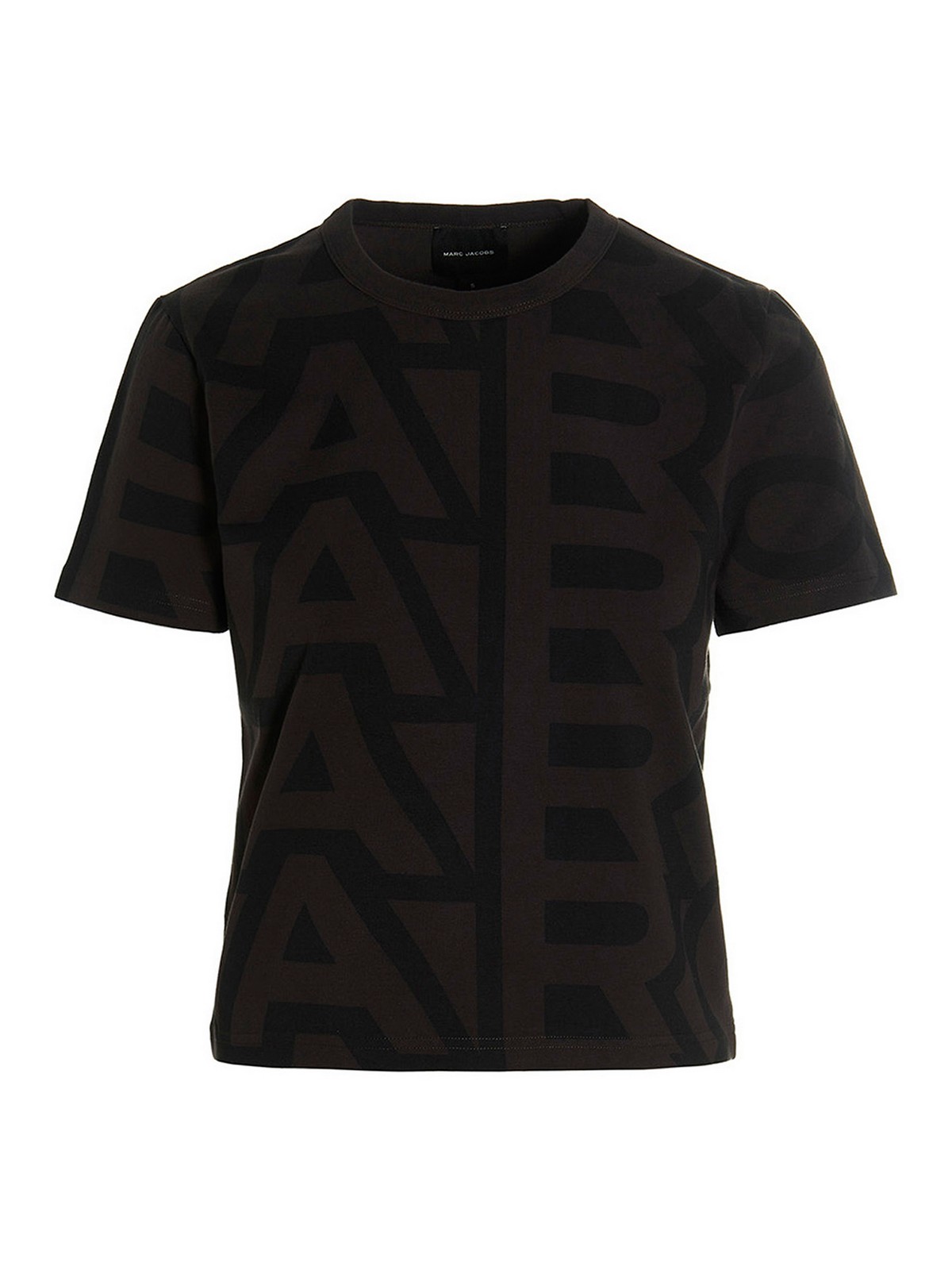 Shop Marc Jacobs Monogrammed Cototn T-shirt In Black