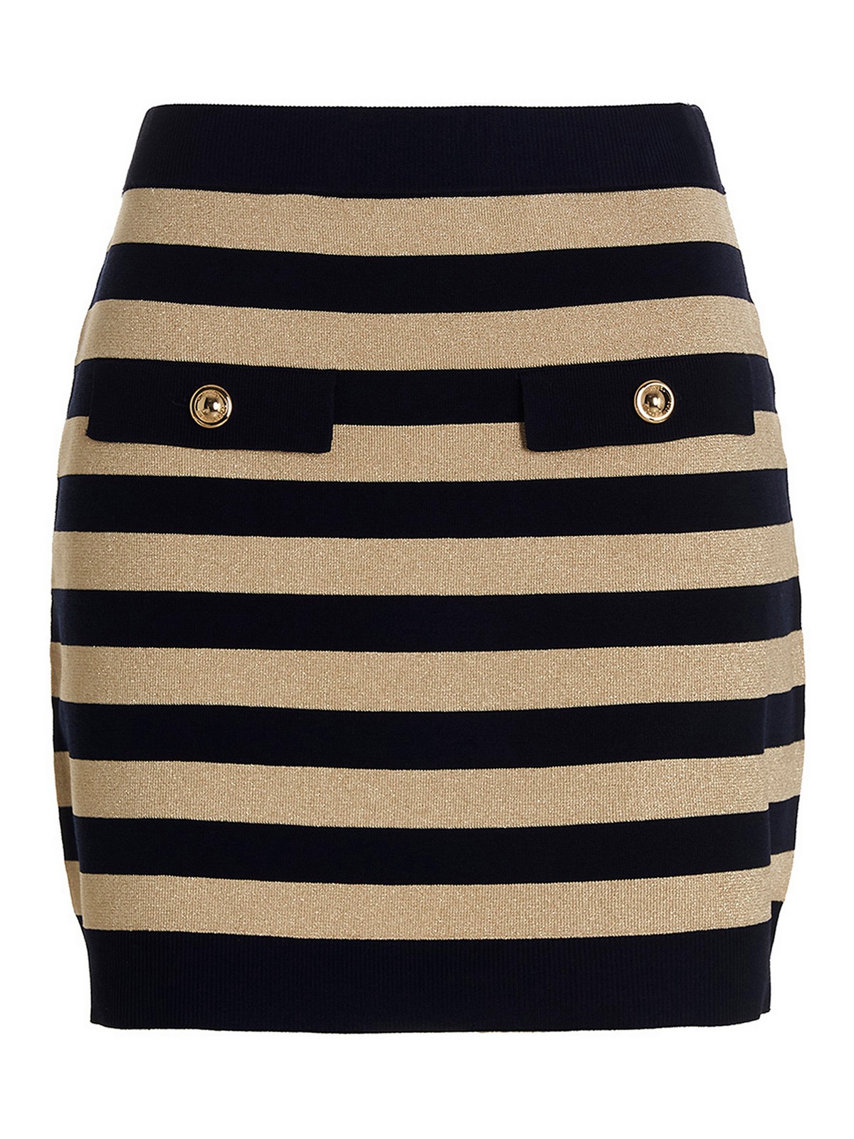 Michael Kors Lurex Striped Knit Miniskirt In Multi