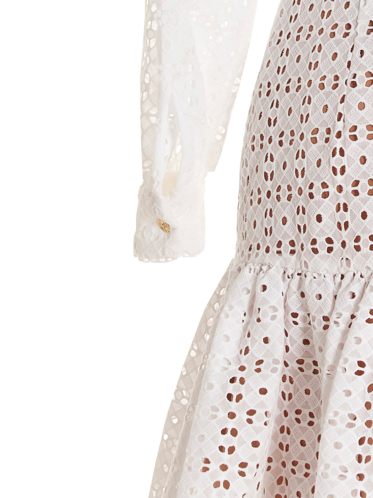 Shop Michael Kors Braudery Anglaise Dress With Flared Skirt In White