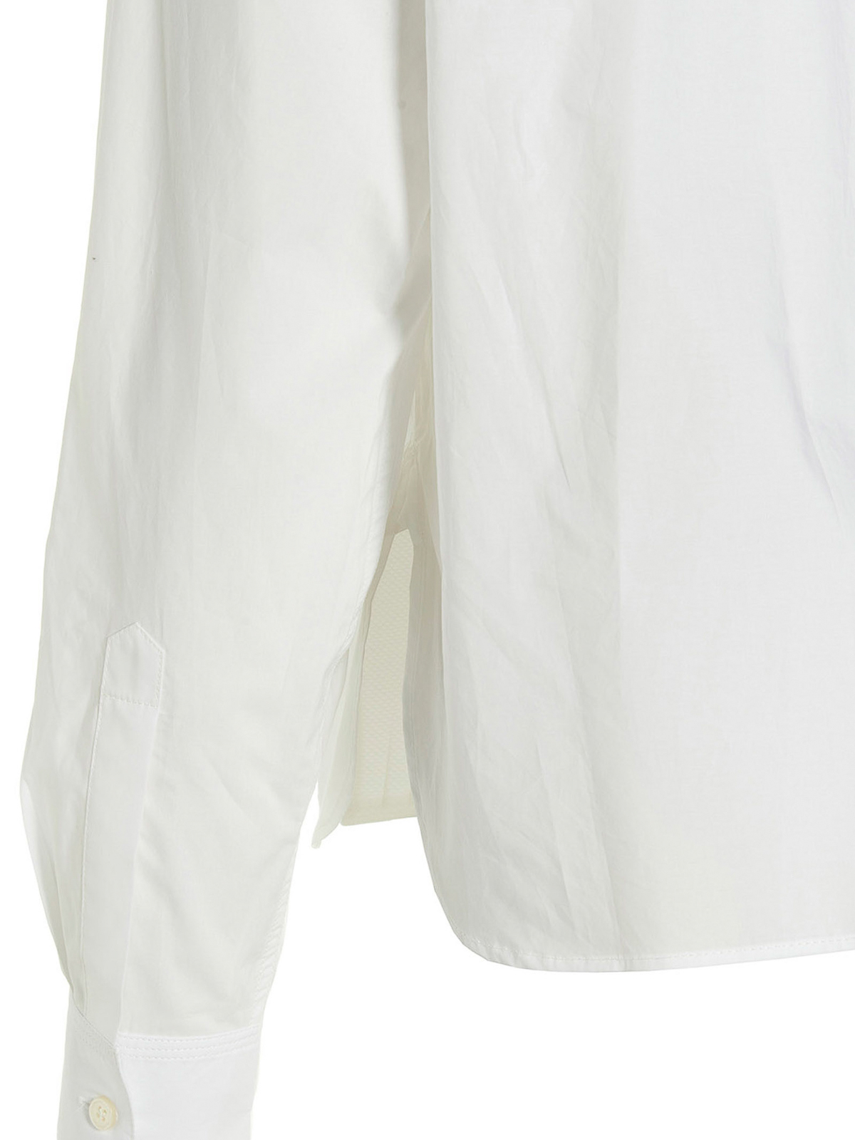 Shop Plan C Popline Cotton Shirt In Blanco