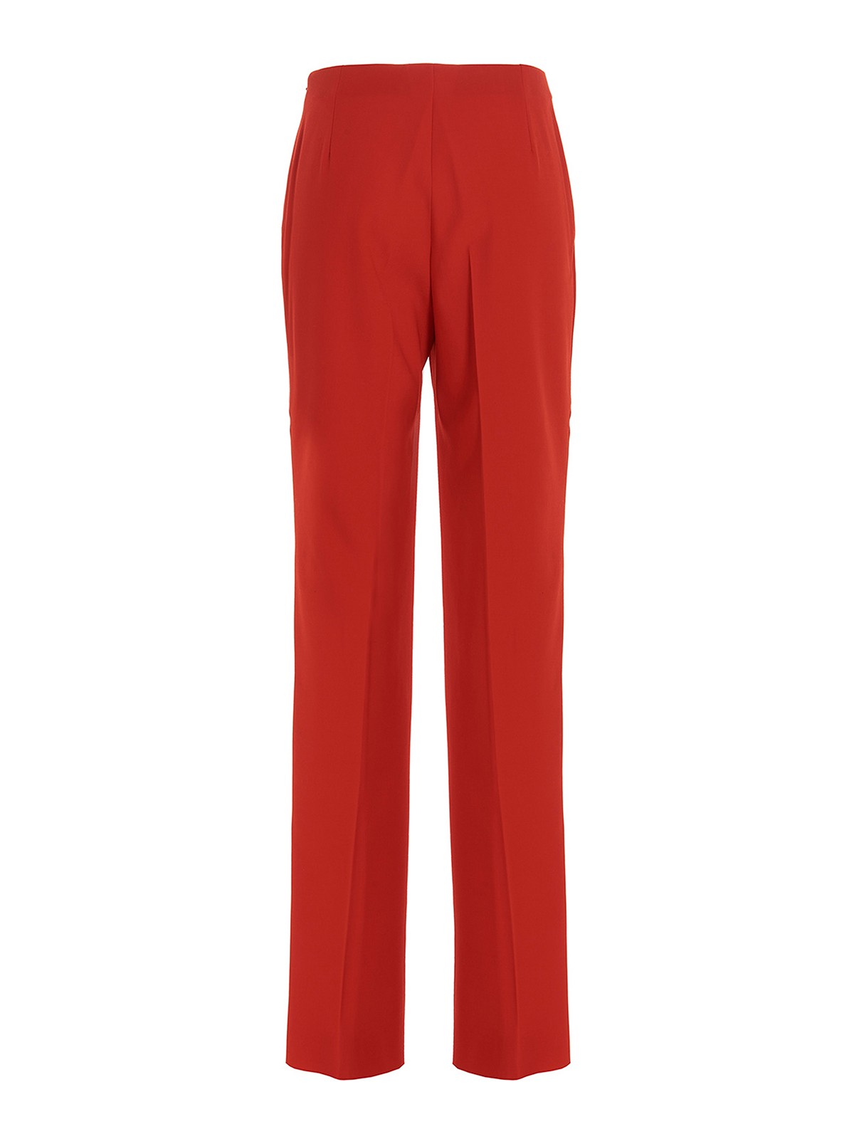 Shop Ferragamo Straight Leg Pants With Pleat In Red