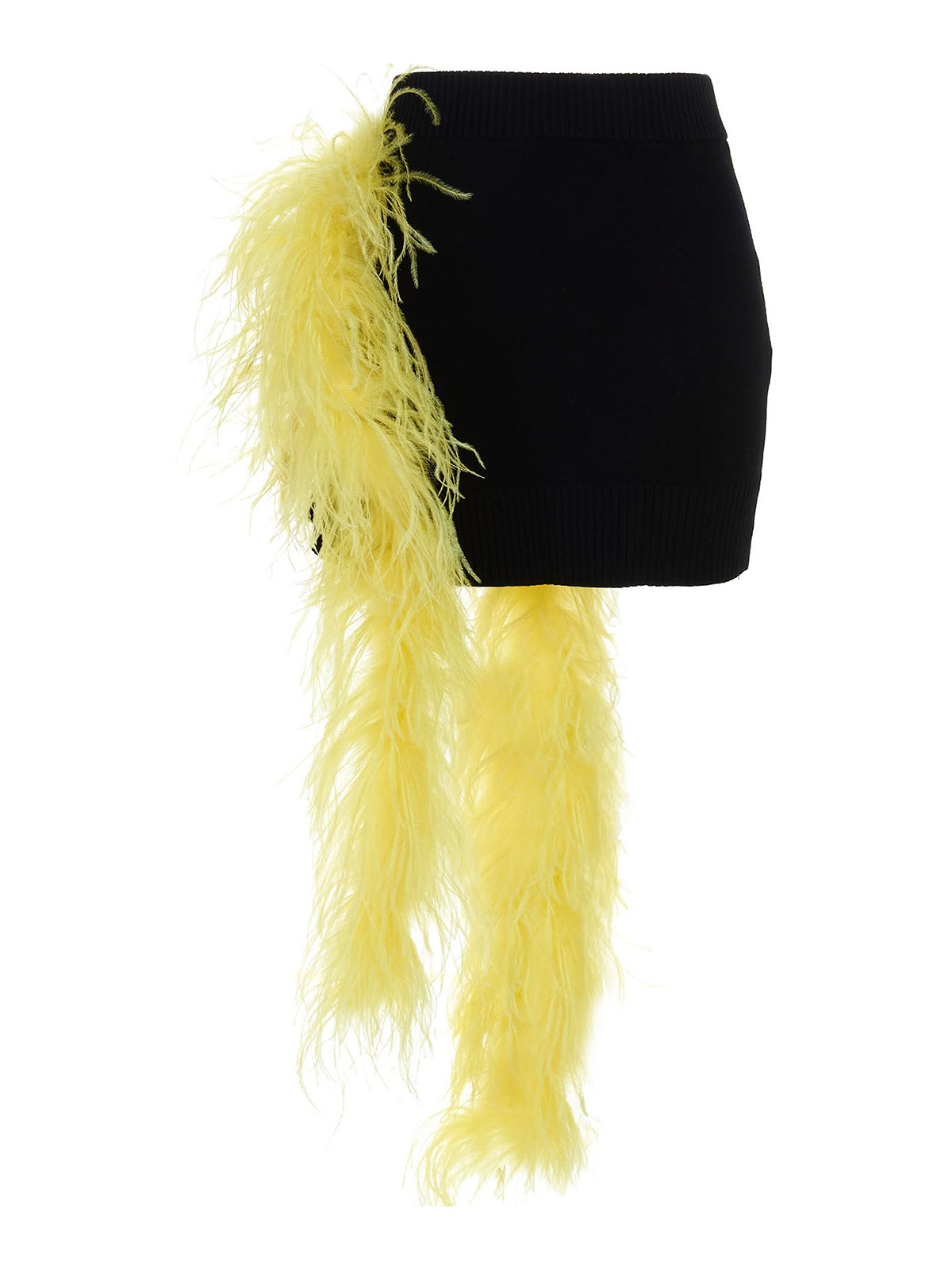 Attico Stretchy Mini-skirt With Feathers Application In Multicolour