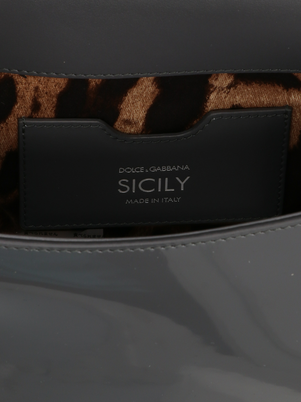 Shop Dolce & Gabbana Logo Leather Handbag In Grey