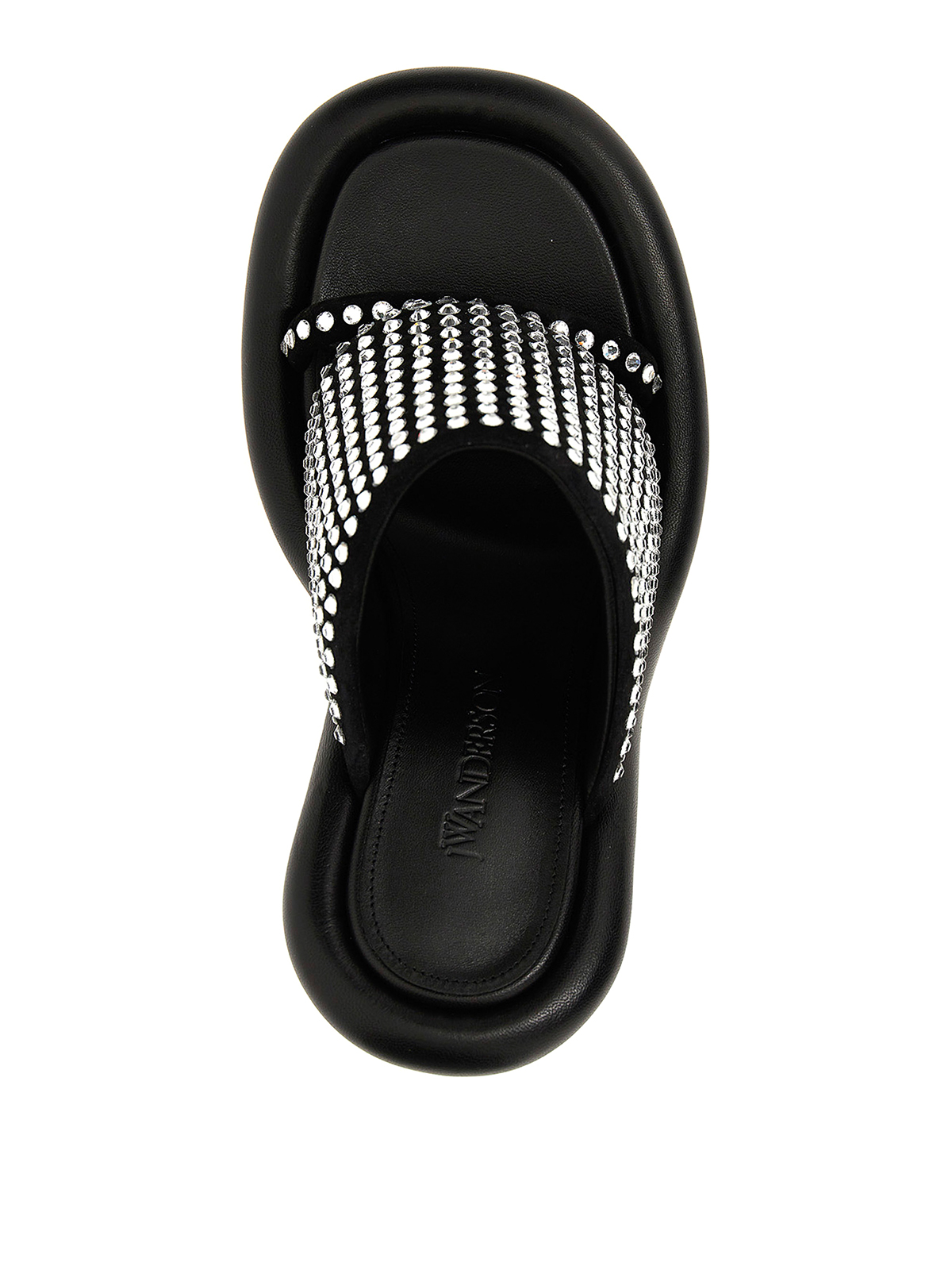 Shop Jw Anderson Bumber Crystal Mules In Negro