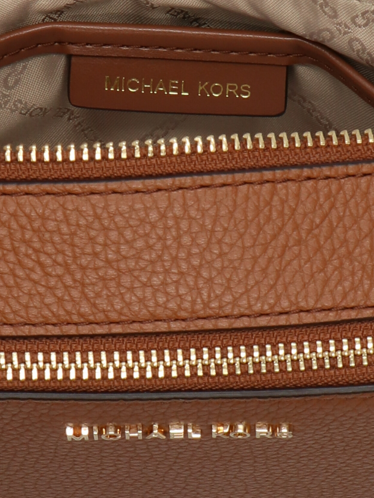 Shop Michael Kors Logo Crossbody Bag In Brown