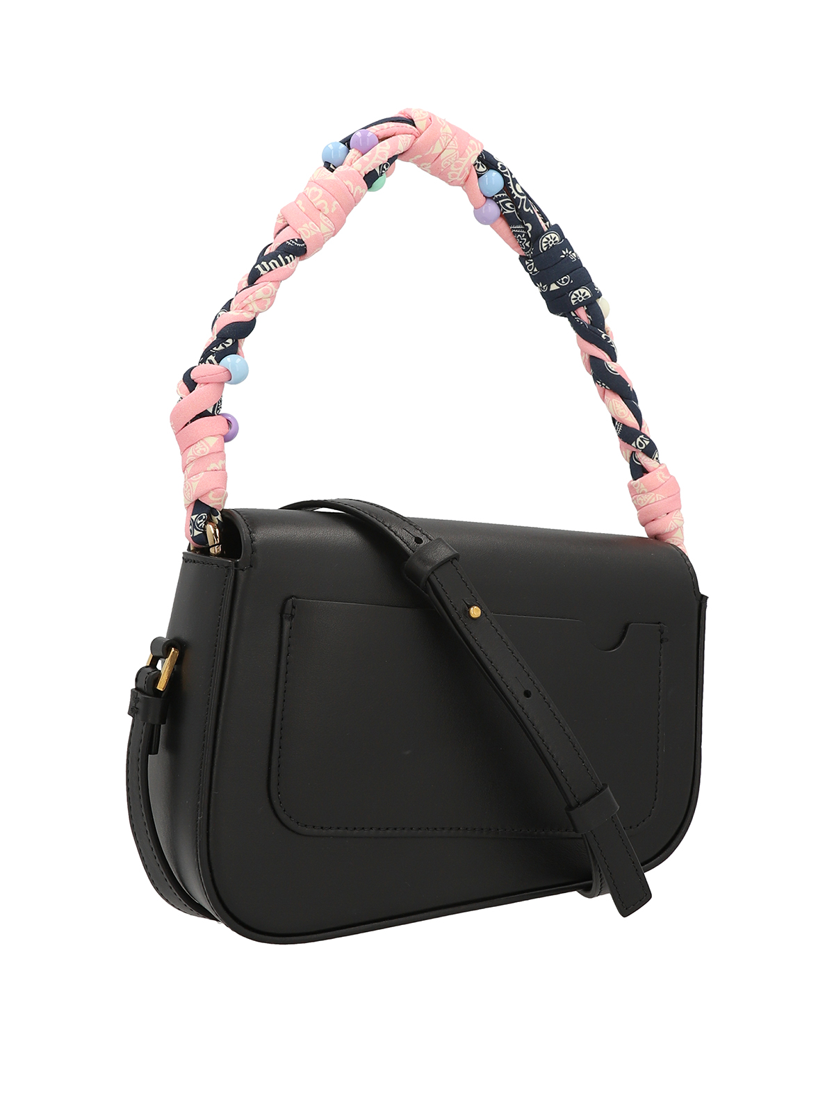 Palm Angels Plaited bandana crash shoulder bag|PWNN010S23LEA0011
