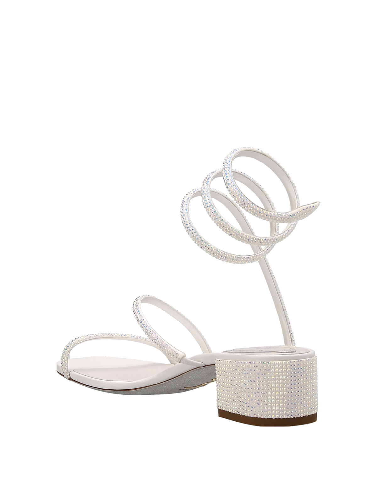 Shop René Caovilla Cleo Sandals In White