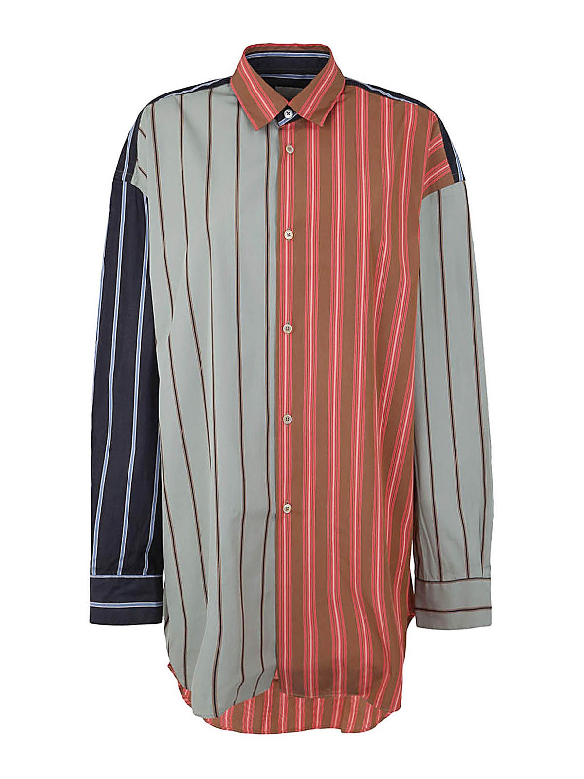 Paul Smith Oversized Cotton Shirt In Brown
