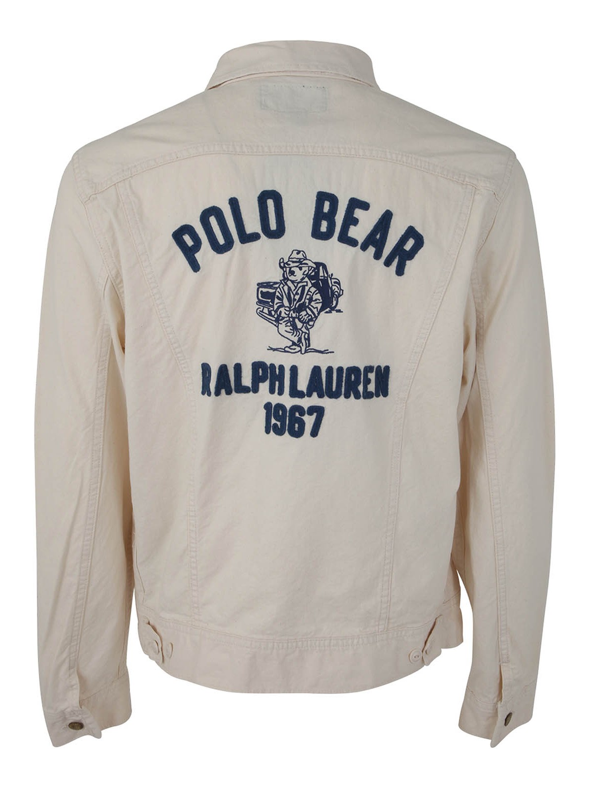 Shop Polo Ralph Lauren Back Logo Denim Jacket In Multicolour
